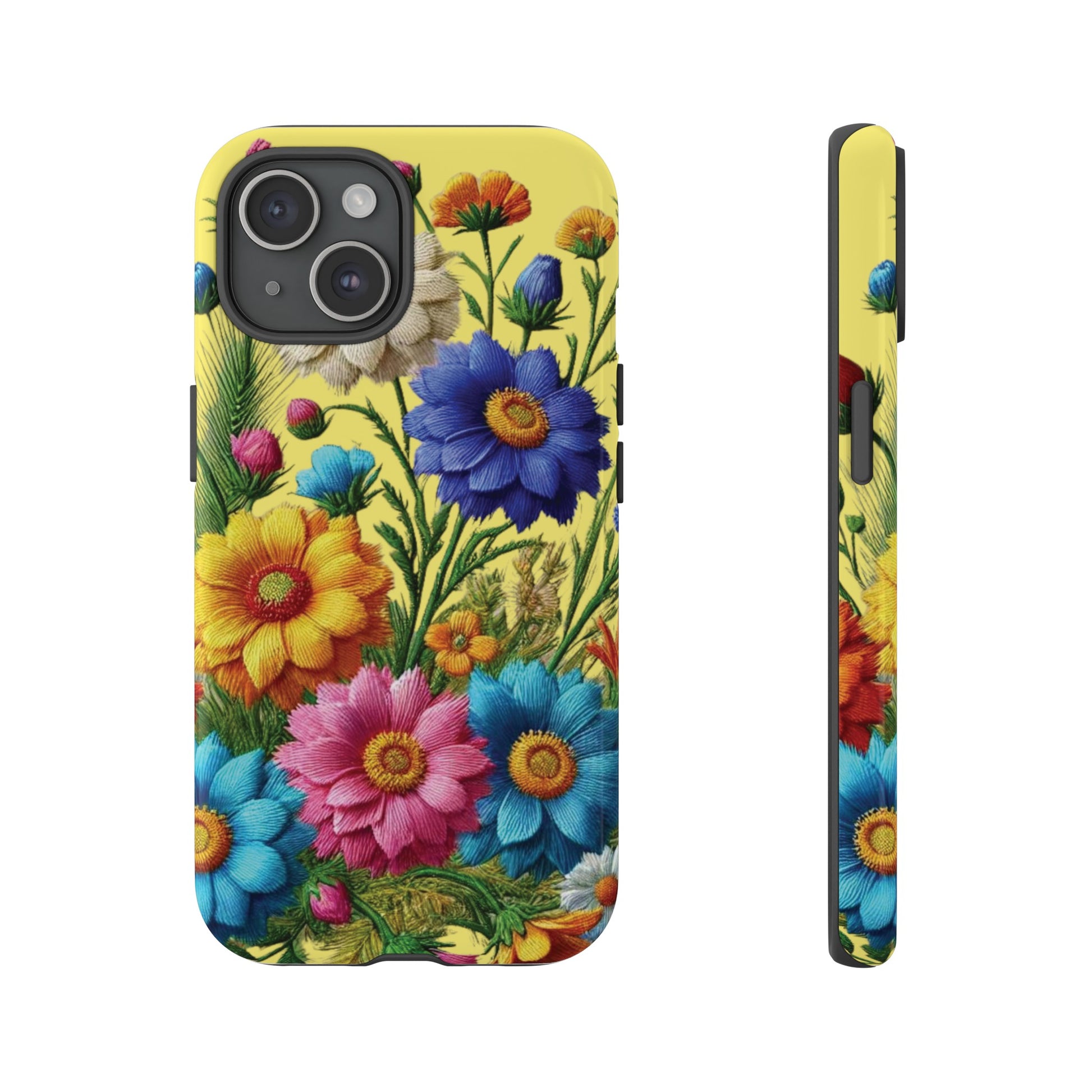 Phone Case Yellow Bright Floral Protective Phone Case Gift for Her Phone 15, Samsung iPhone Samsung  iPhone 15, Samsung iPhone Samsung Accessory Gift for Her