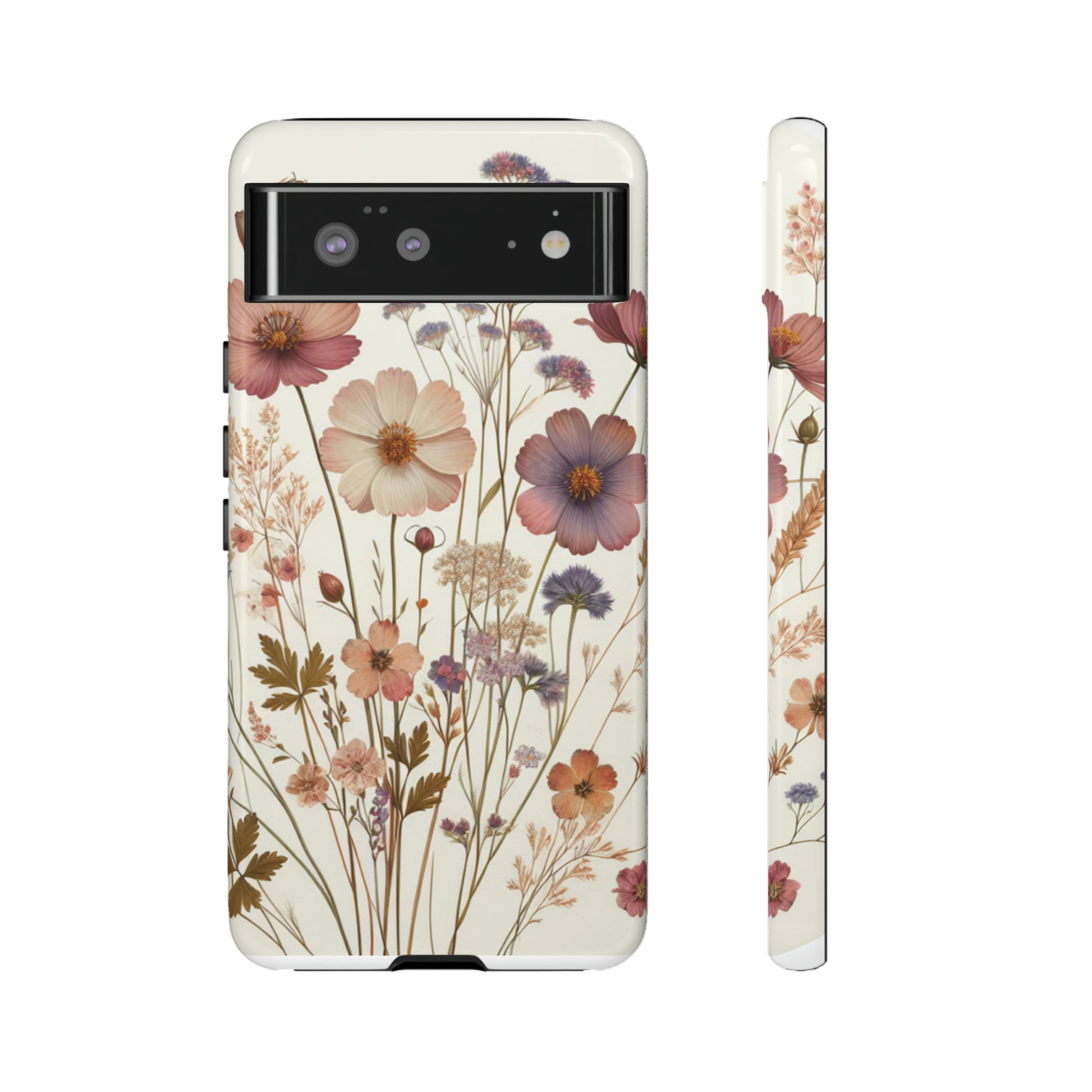Wildflower Boho Luxury Phone Tough Case Floral Elegant Durable Stylish for Modern Devices iPhone 15, Samsung iPhone Samsung Accessory Gift for Her.