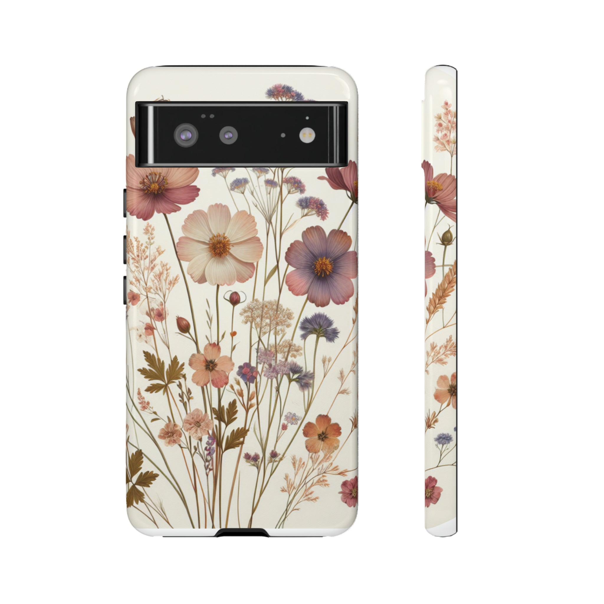 Wildflower Boho Luxury Phone Tough Case Floral Elegant Durable Stylish for Modern Devices iPhone 15, Samsung iPhone Samsung Accessory Gift for Her.