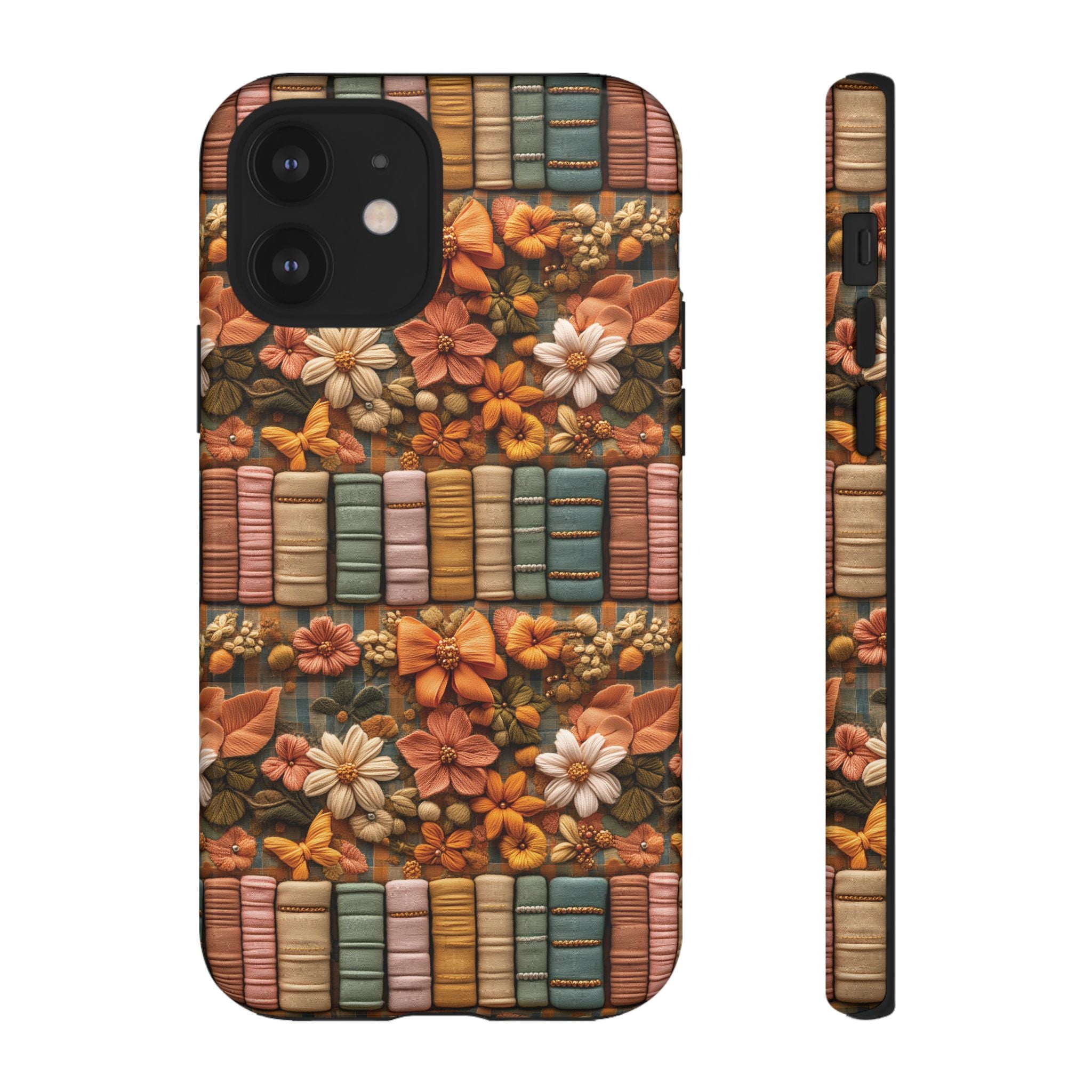 3D Illusion Boho Floral and Books Phone Case Gift for Her Phone 15, Samsung iPhone Samsung Gift for Her Case iPhone 15, Samsung iPhone Samsung Accessory Gift for Her