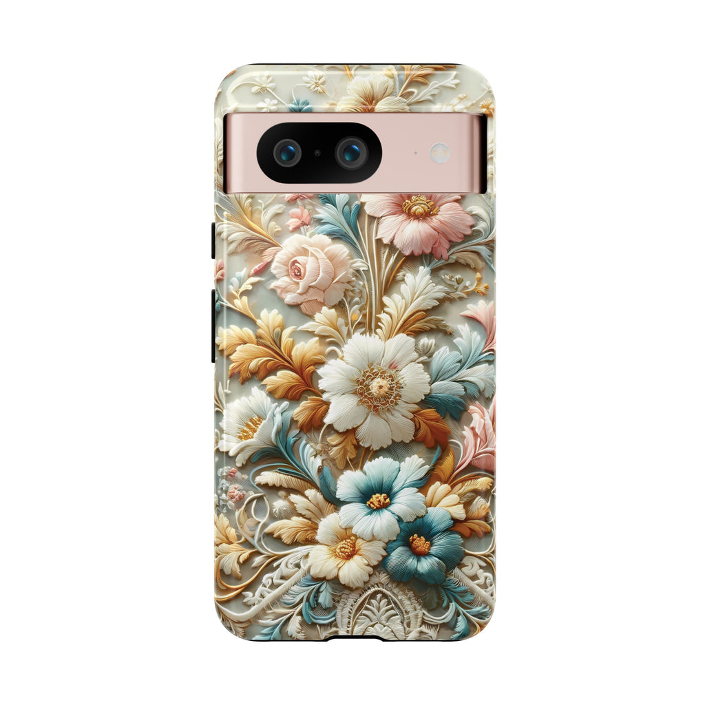 3D Elegant Faux Flowers Phone Case Stylish & Durable for iPhone Samsung Gift iPhone 15, 14, 13 Samsung Pixel Gift for Mom Accessory Gift for Her