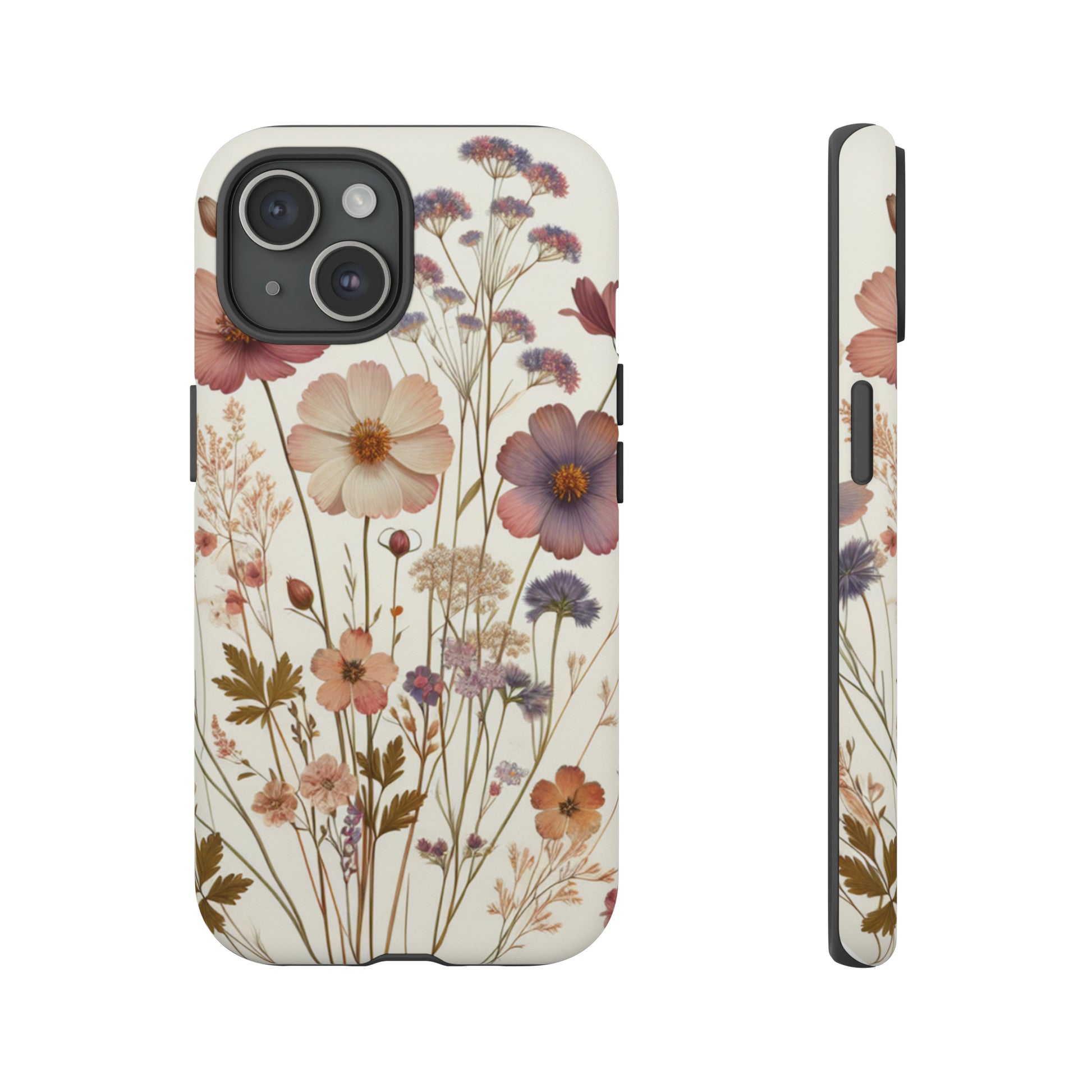 Wildflower Boho Luxury Phone Tough Case Floral Elegant Durable Stylish for Modern Devices iPhone 15, Samsung iPhone Samsung Accessory Gift for Her.
