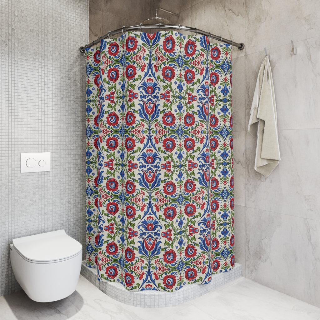 Shower Curtains, Kashubian Folk Art Polish Design Home Decor, Bathroom Decor, Folk Art, Polish Gifts, Unique Shower Curtains Hooks Not Included