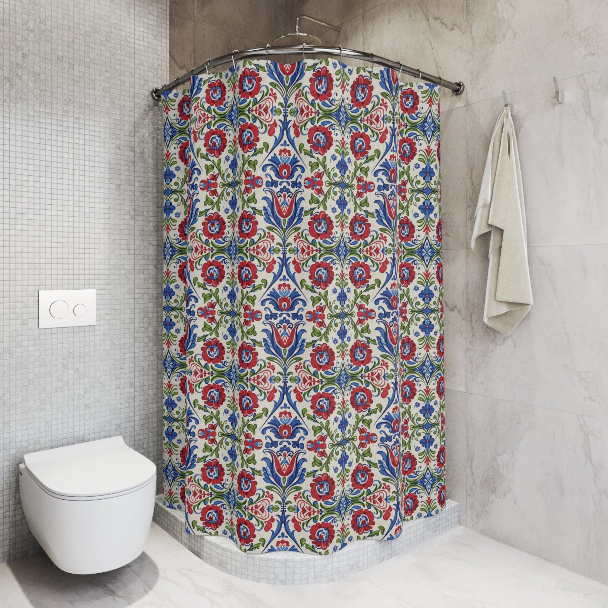 Shower Curtains, Kashubian Folk Art Polish Design Home Decor, Bathroom Decor, Folk Art, Polish Gifts, Unique Shower Curtains Hooks Not Included