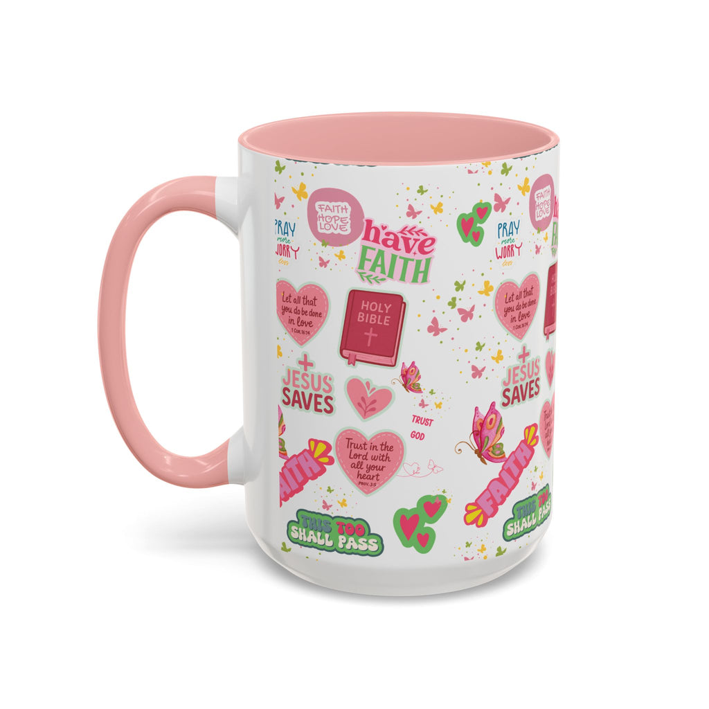 Start Your Day with Faith | Christian Mug with Bible Verse | Inspirational Gift for Christians | 11oz and 15oz Ceramic Coffee Mug Cozy Spring Mornings