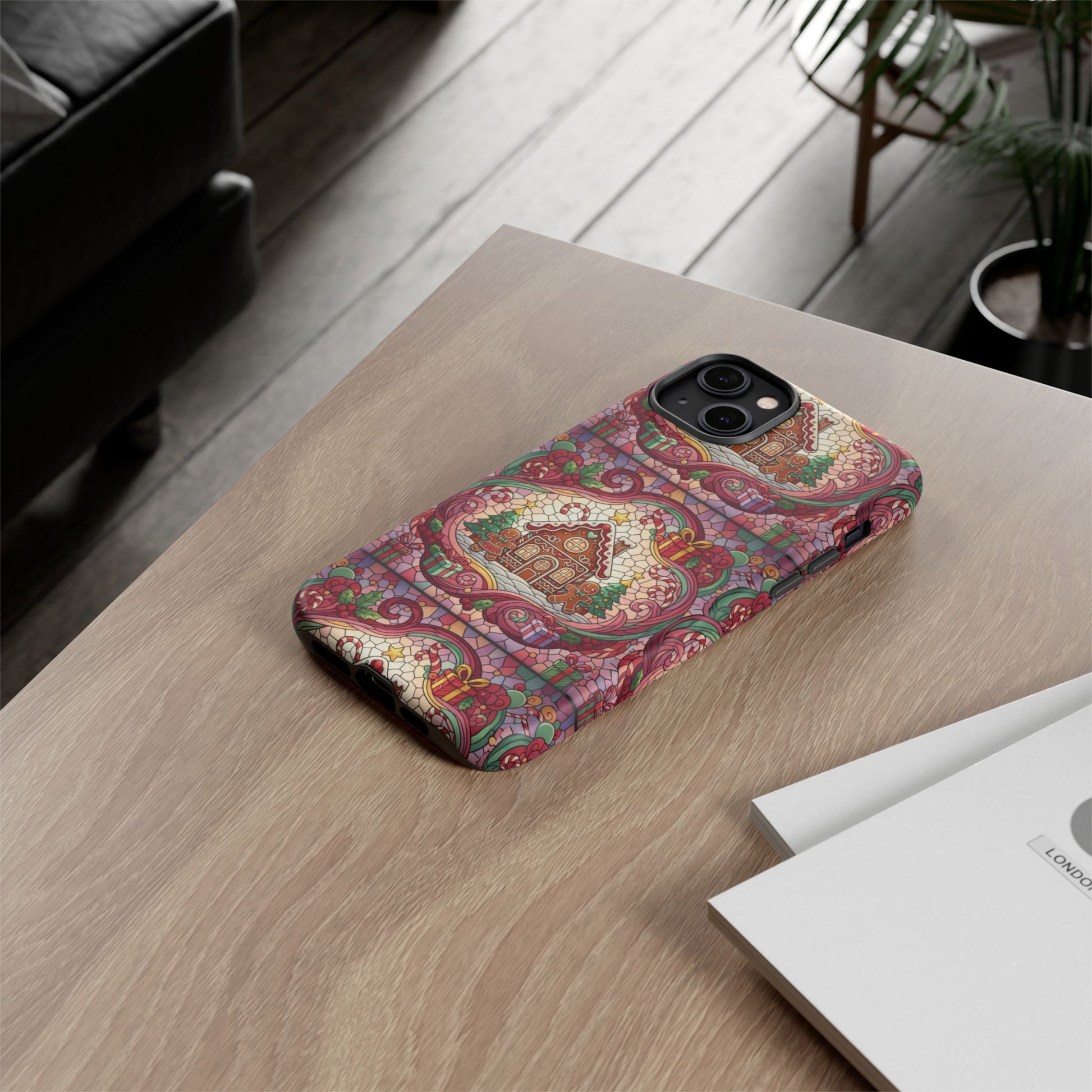 iPhone Case 17, 16  Gingerbread Stained Glass Tough Case Samsung perfect phone case