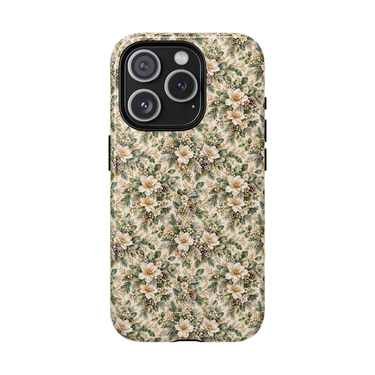 Sage Green & Champagne Floral MagSafe Tough Phone Case