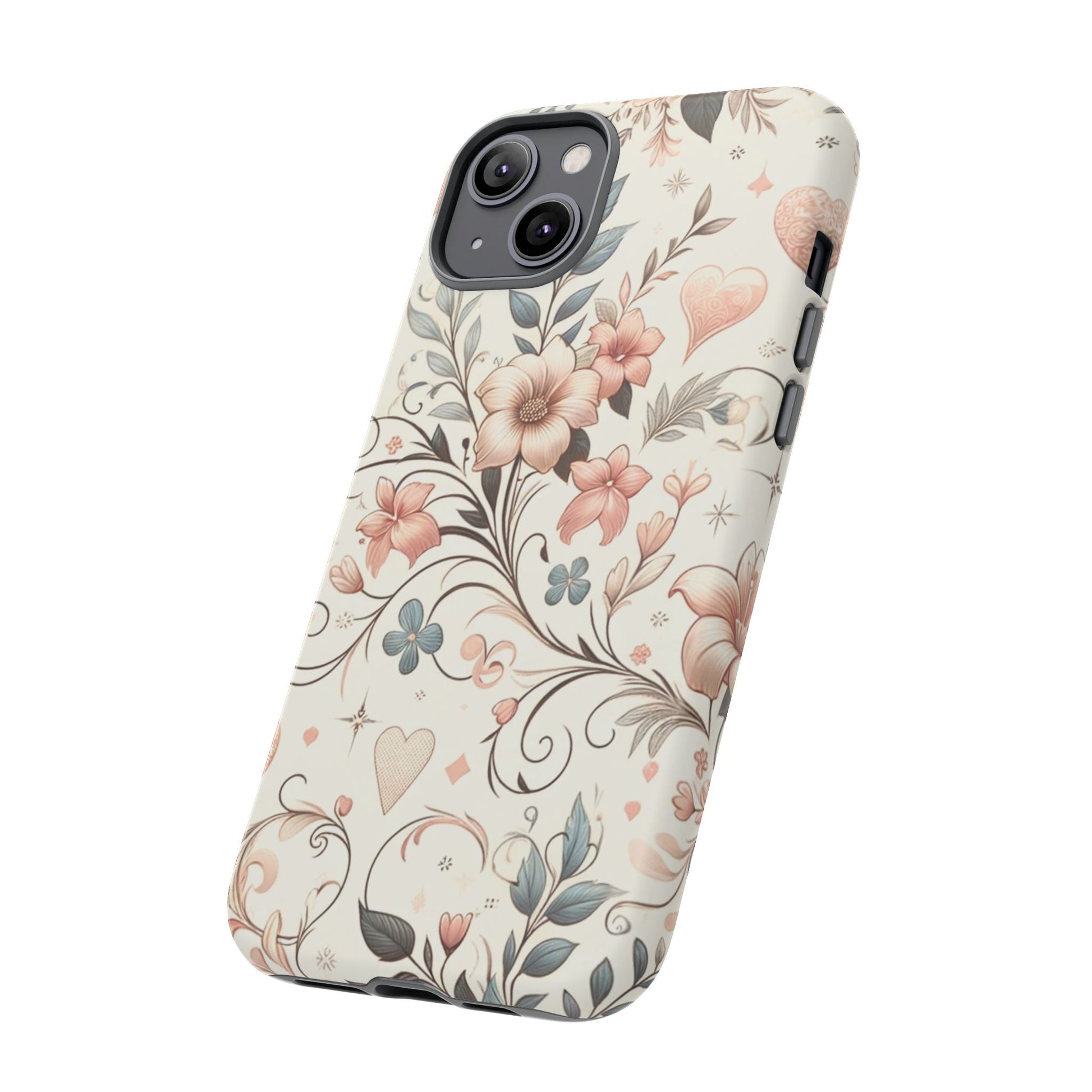Floral Design Luxury Phone Tough Case Floral Elegant Durable Stylish for Modern Devices iPhone 17, 16 15, Samsung iPhone Samsung Accessory Gift for Her