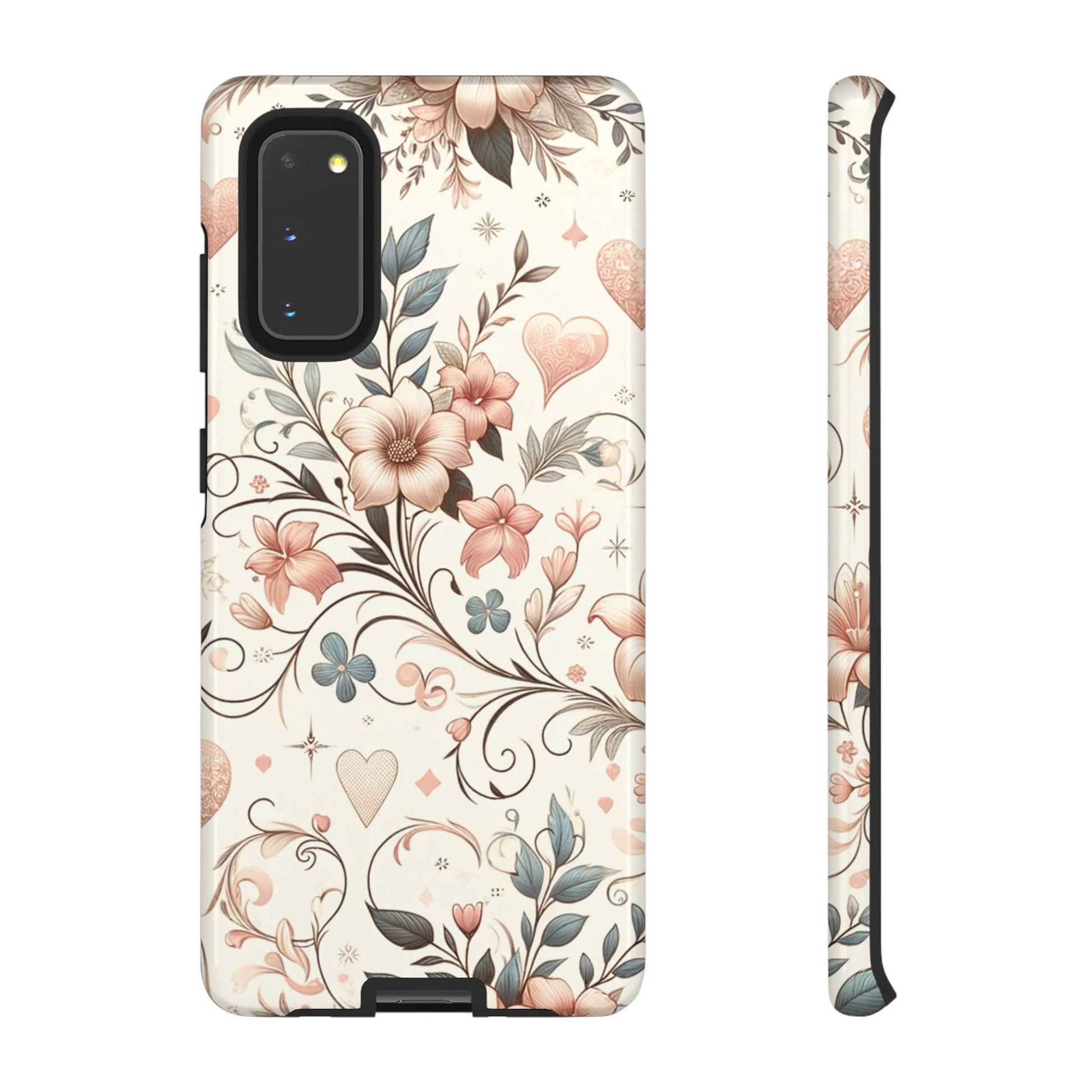Floral Design Luxury Phone Tough Case Floral Elegant Durable Stylish for Modern Devices iPhone 17, 16 15, Samsung iPhone Samsung Accessory Gift for Her