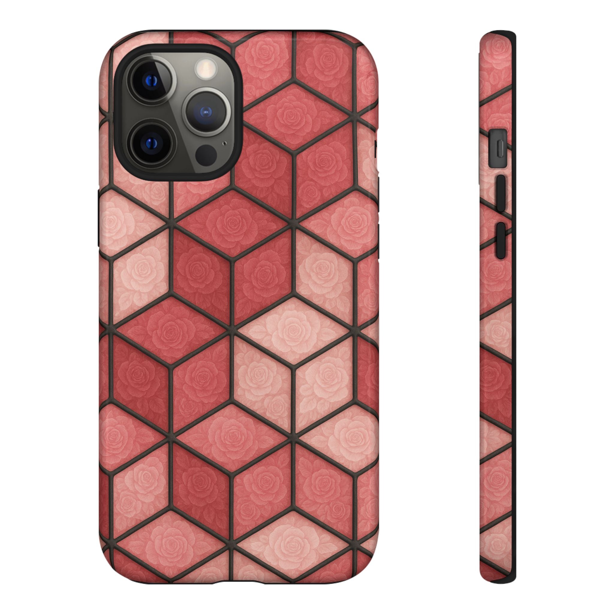 Geometric Stained Glass Illusion Phone Case Colorful Abstract Art, Aesthetic Protective Cover for iPhone, Samsung & Google, Unique Gift Idea Mom