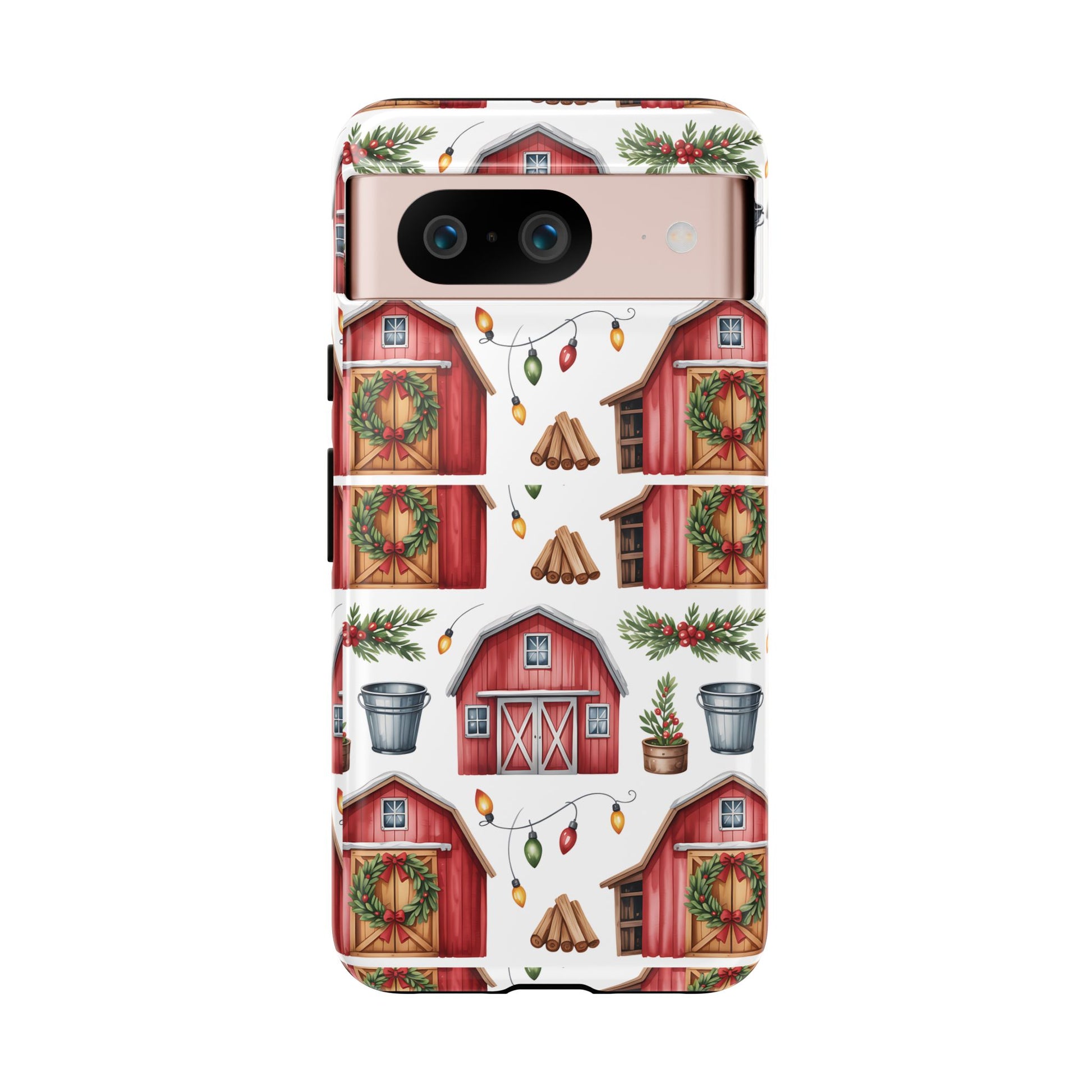 Farmhouse Christmas Design Phone Case - Stylish, Protective Cover for All Models Gift for Mom Accessory Gift for Her