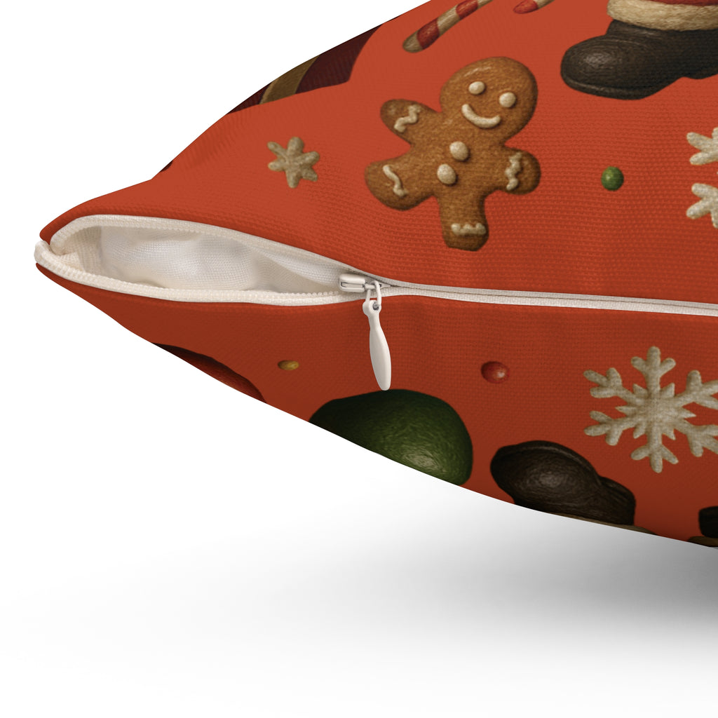Christmas Square Pillow Festive Holiday Throw Cushion, Cozy Seasonal Decor for Couch, Bed, or Chair, Available in 16x16, 18x18, and 20x20 SizesReading Nook