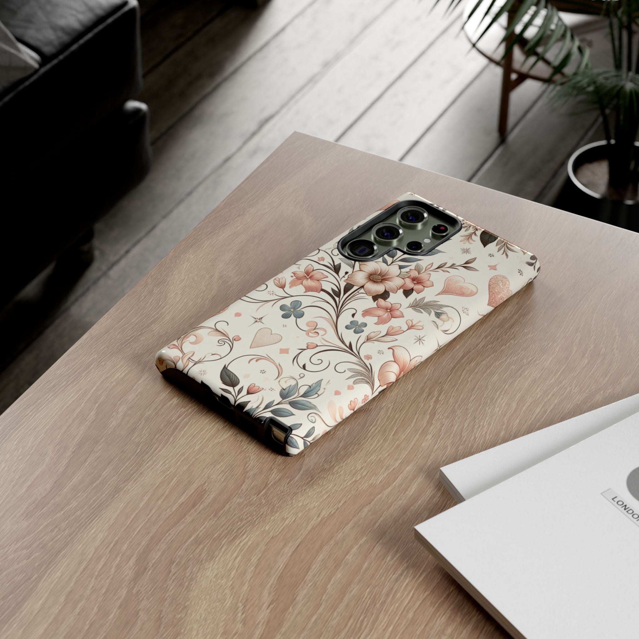 Floral Design Luxury Phone Tough Case Floral Elegant Durable Stylish for Modern Devices iPhone 17, 16 15, Samsung iPhone Samsung Accessory Gift for Her