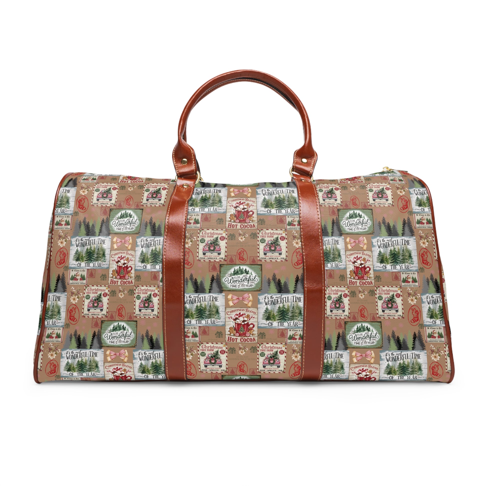 Unique Christmas Gift Travel Bag with Stamps Design Ideal Holiday Gift for Globetrotters Durable Overnight Bag for Luxurious and Chic Travel - MRSBYVALLE