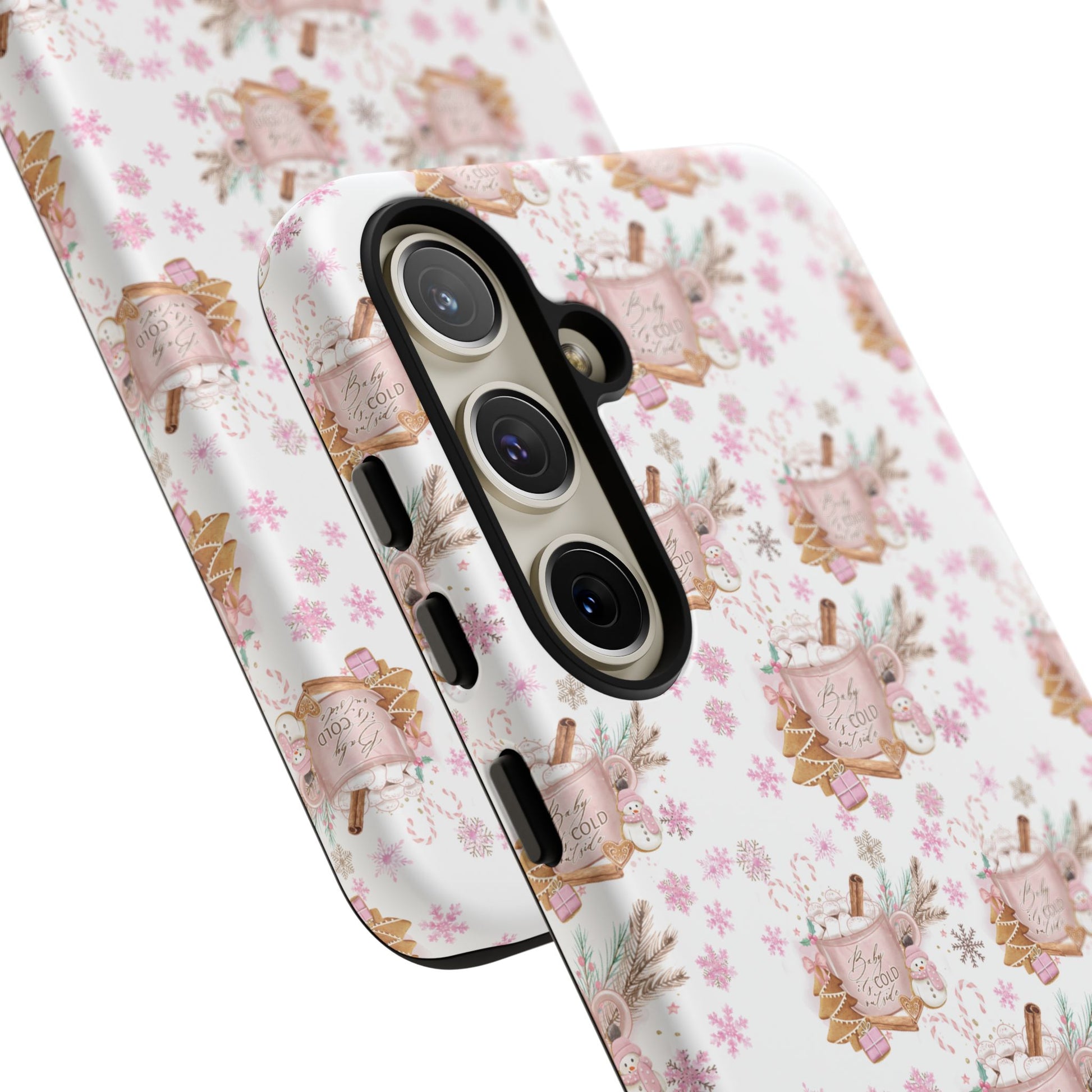 Baby it's Cold Outside Pink and White Phone Case Unique Holiday Protection for Your Device | Stylish & Durable Cover Gift for Her Phone 15, Samsung iPhone Samsung Accessory Gift for Her
