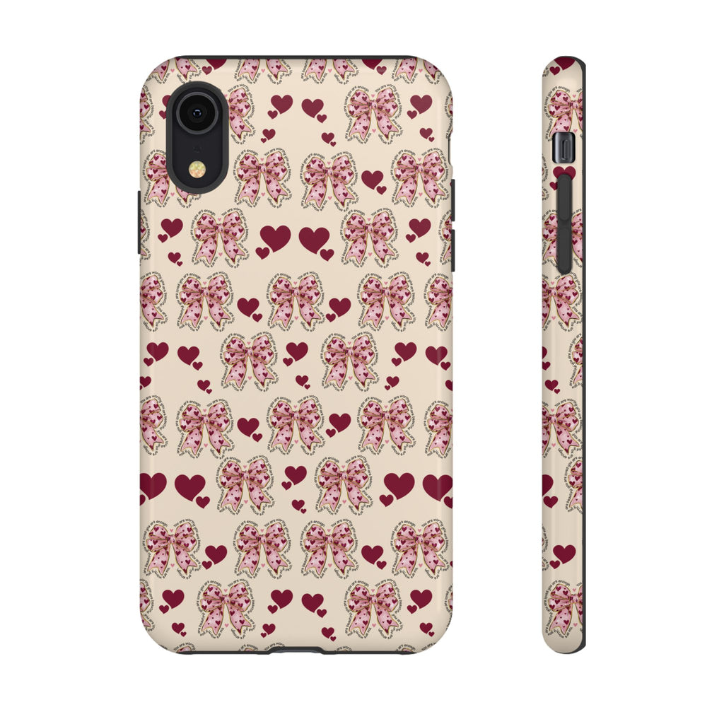 Charming Hearts & Pink Bows Phone Case Stylish & Durable Protection for Your Device | Scratch-Resistant, Slim Fit, and Lightweight Design for Everyday Use for iPhone & Android | Fresh Nature-Inspired Design!