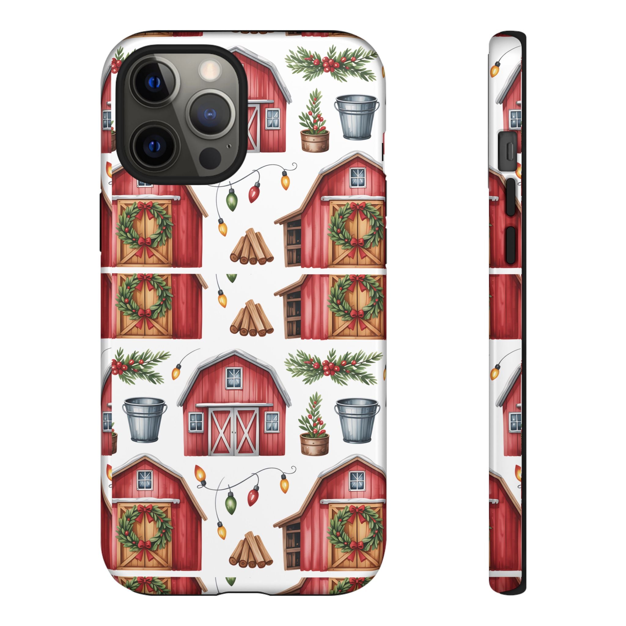 Farmhouse Christmas Design Phone Case - Stylish, Protective Cover for All Models Gift for Mom Accessory Gift for Her