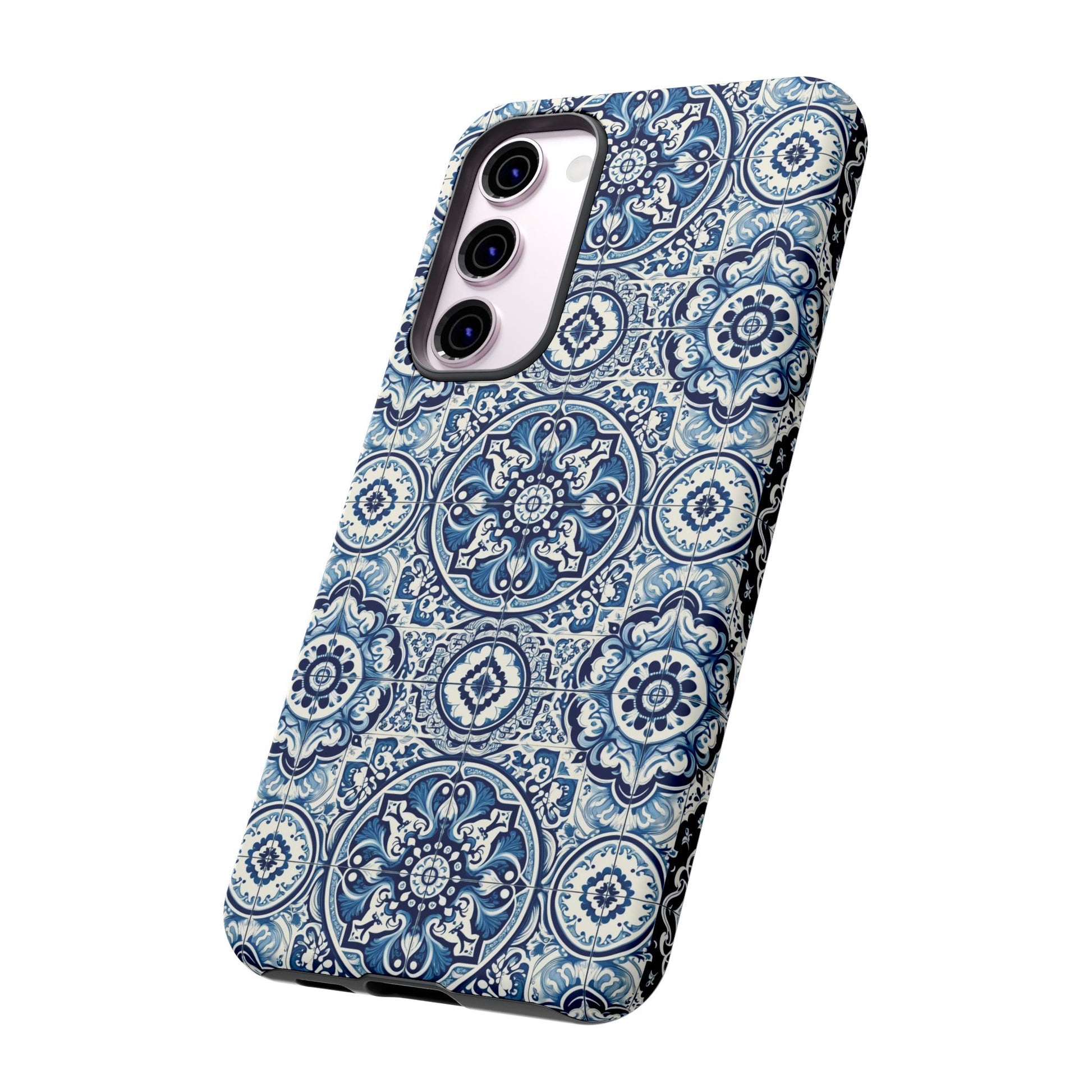 Azulejo Tile Phone Case Elegant Mediterranean Blue Porcelain Design iPhone 17, 16, 15, Samsung iPhone Samsung Accessory Gift for Her