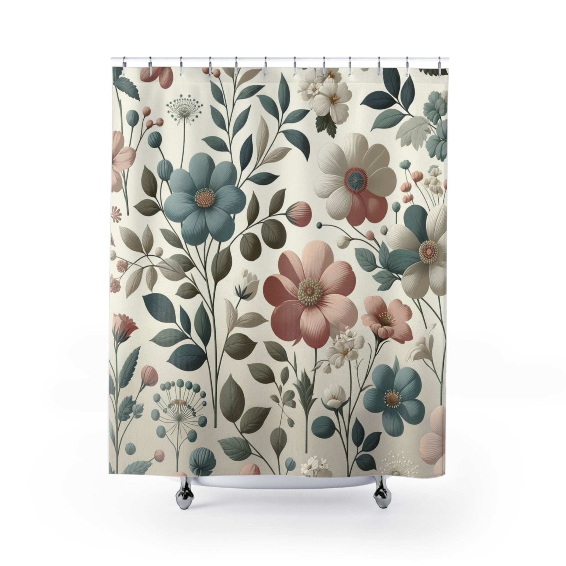 Scandinavian Floral Shower Curtain Chic Nordic Botanical Art for Modern Bathroom Decor Perfect Bridal or Housewarming Gift Bathroom Makeover Housewarming Wedding Gift for Mom Bridal Shower Gift Newlywed.