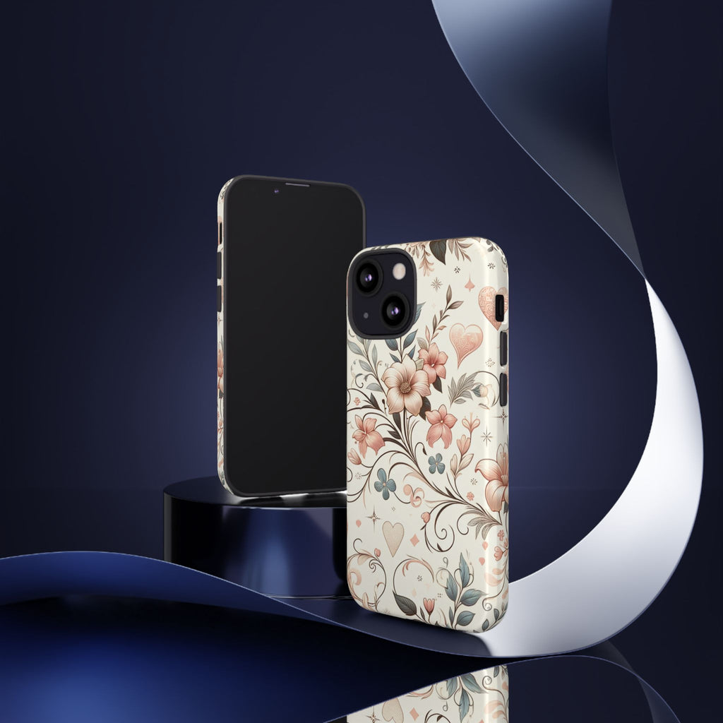 Floral Design Luxury Phone Tough Case Floral Elegant Durable Stylish for Modern Devices iPhone 17, 16 15, Samsung iPhone Samsung Accessory Gift for Her