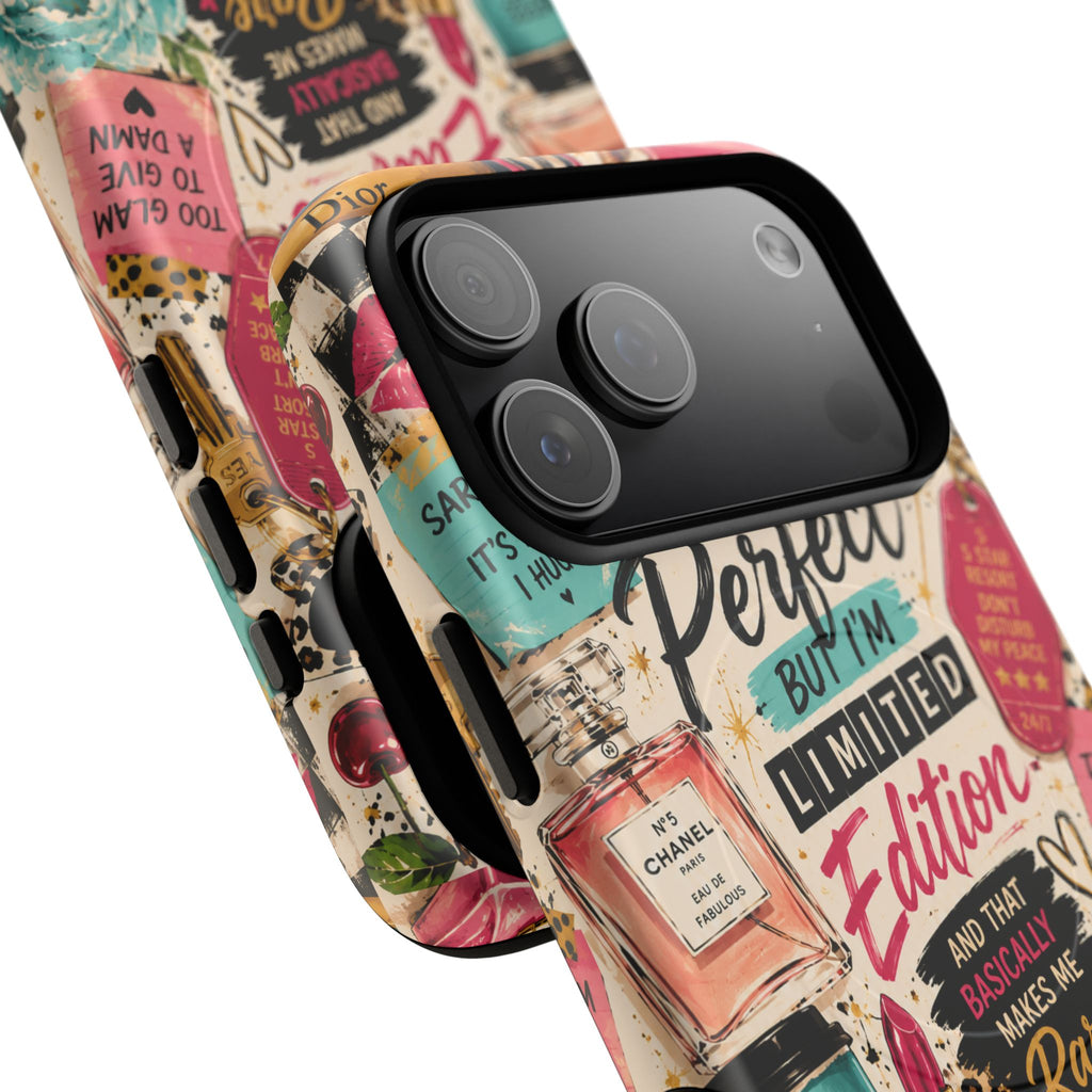 Perfect I'm Limited Edition phone case Tough Magnetic Case has Retro Funny Women's Gift Chic Pink Vintage iPhone & Samsung