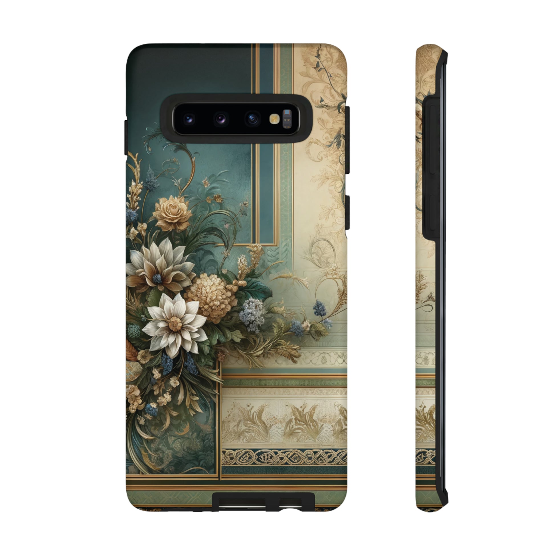 Victorian Floral Boho Luxury Phone Tough Case Floral Elegant Durable Stylish for Modern Devices iPhone 15, Samsung iPhone Samsung Accessory Gift for Her.