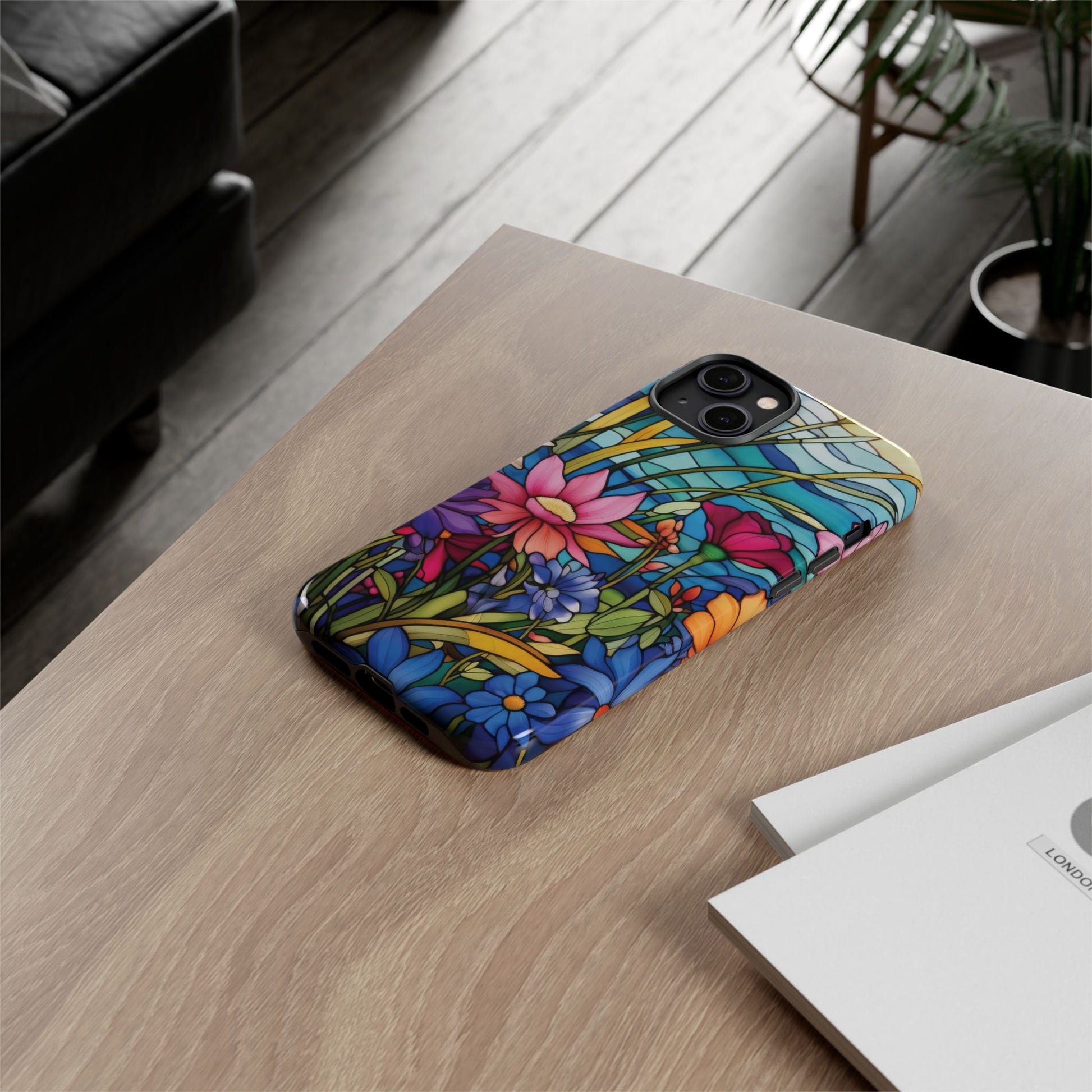 Wildflowers Stain Glass Illusion Phone Case Unique Holiday Protection for Your Device | Stylish & Durable Cover Gift for Her Phone 15, Samsung iPhone Samsung Accessory Gift for Her