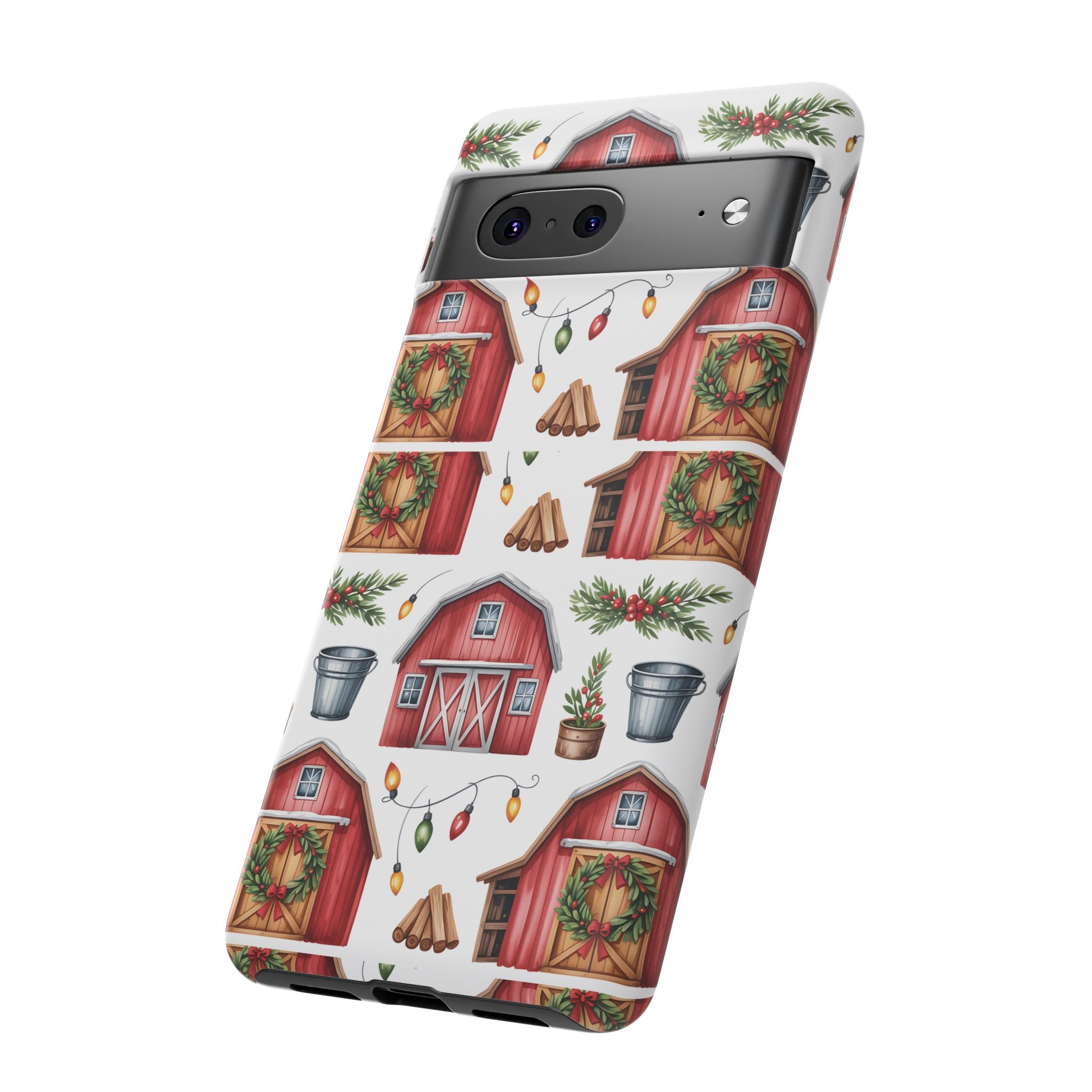 Farmhouse Christmas Design Phone Case - Stylish, Protective Cover for All Models Gift for Mom Accessory Gift for Her