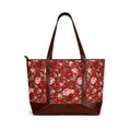 Cherry Red Floral Handbag | Floral Pattern Purse, Red Flower Tote