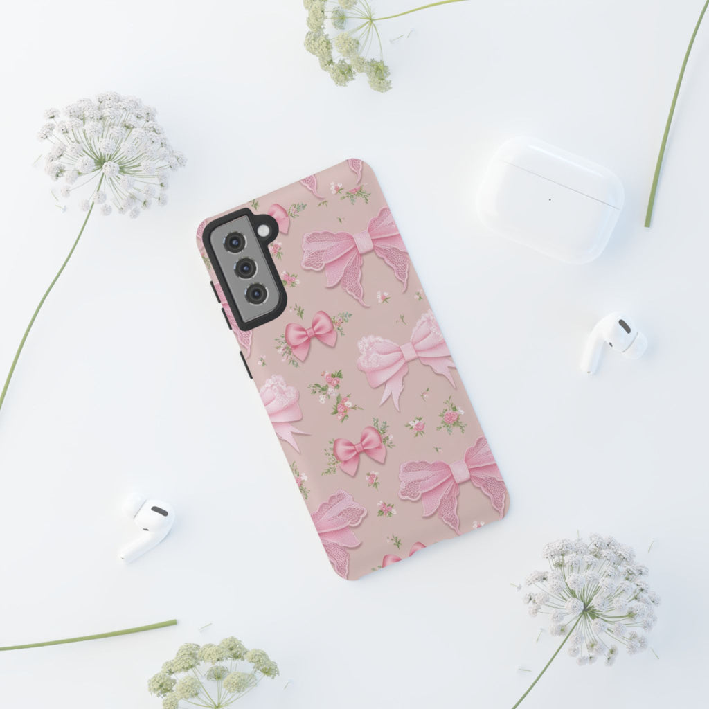 Luxury Pink Bow Phone Case – Cute & Protective Cover for iPhone & Samsung Gift for Her