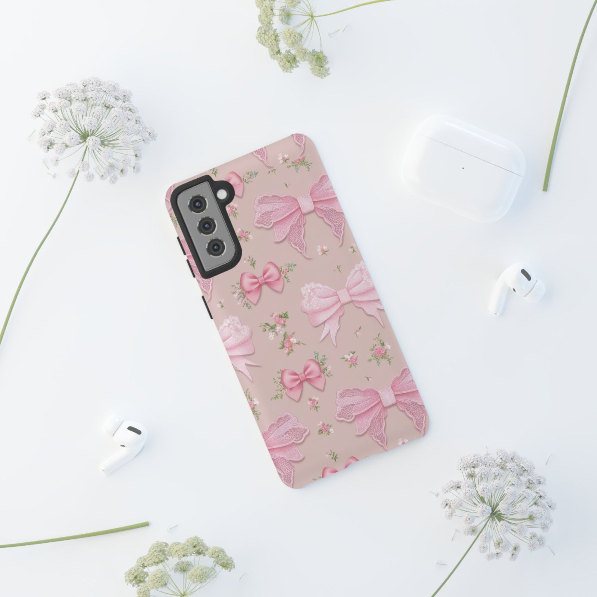 Luxury Pink Bow Phone Case – Cute & Protective Cover for iPhone & Samsung Gift for Her