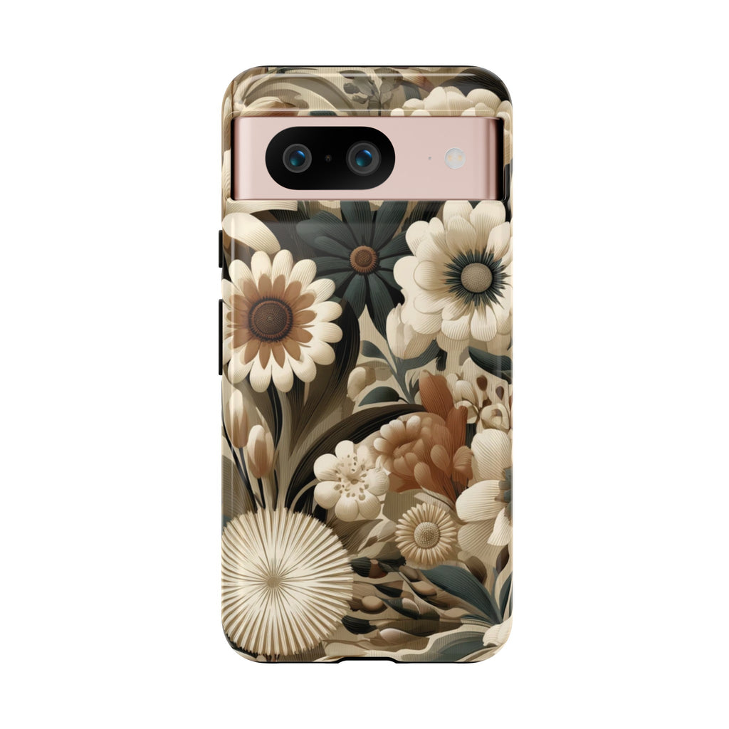 Mid-century Modern Floral Phone Case Durable for iPhone Samsung Gift iPhone 15, 14, 13 Samsung Pixel Gift for Mom Accessory Gift for Her