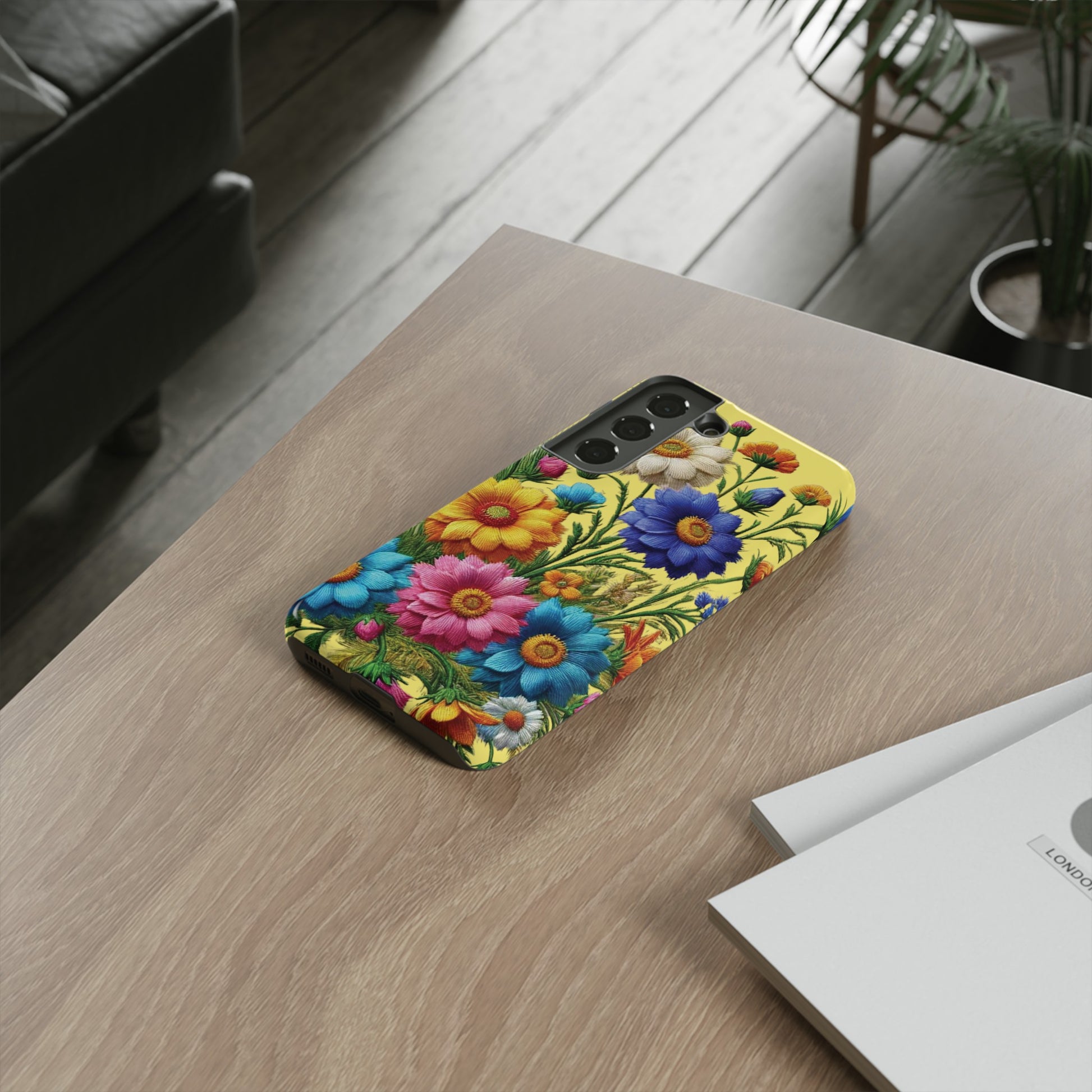 Phone Case Yellow Bright Floral Protective Phone Case Gift for Her Phone 15, Samsung iPhone Samsung  iPhone 15, Samsung iPhone Samsung Accessory Gift for Her