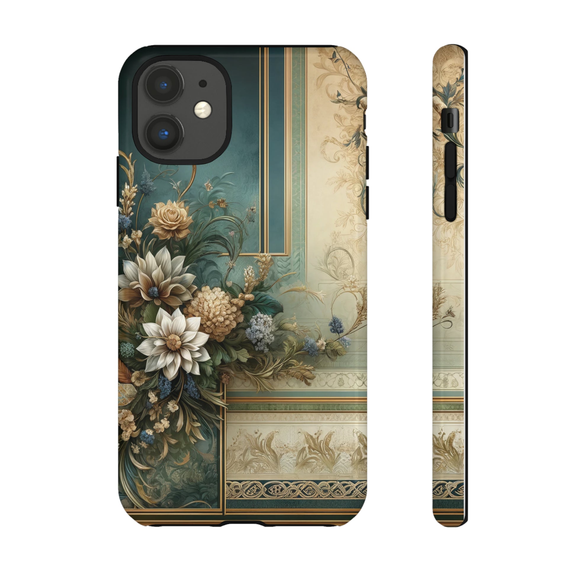 Victorian Floral Boho Luxury Phone Tough Case Floral Elegant Durable Stylish for Modern Devices iPhone 15, Samsung iPhone Samsung Accessory Gift for Her.
