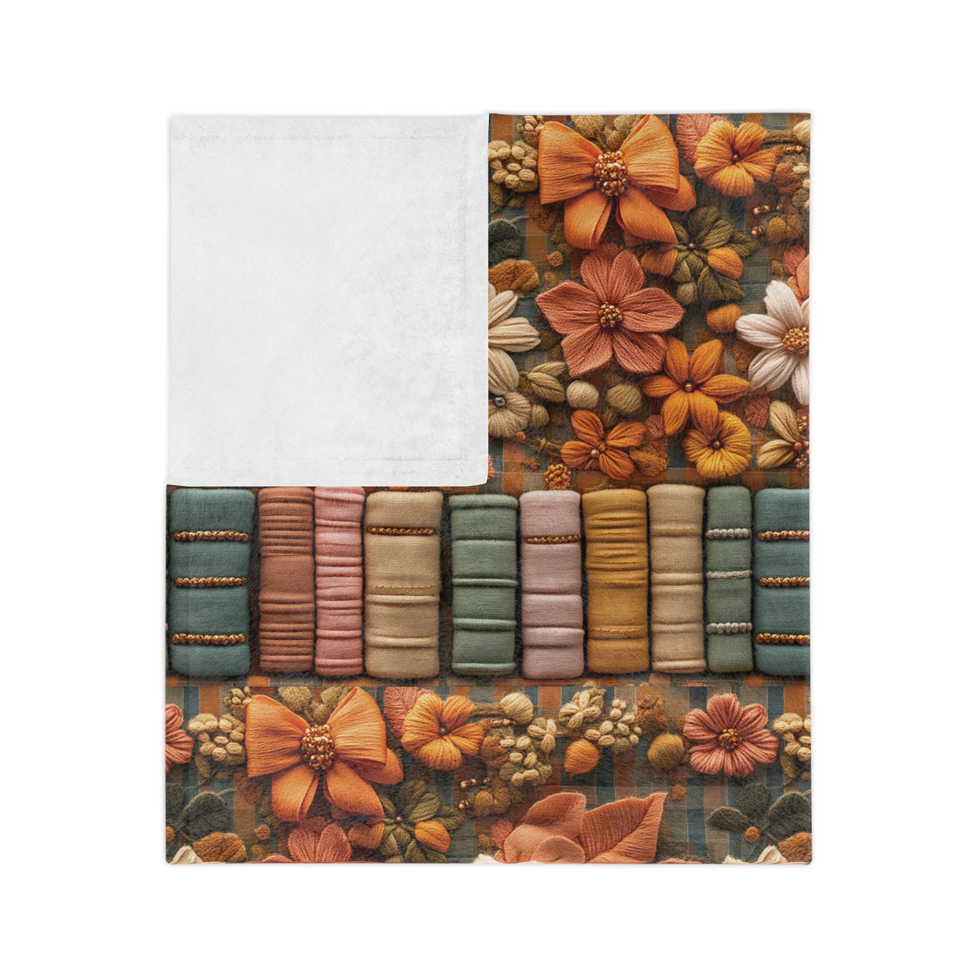 Cozy Boho Fall Minky Blanket 3D Illusion Books & Bows Design | Perfect for Autumn Comfort, Warmth, and Style | Ideal Gift for Book Lovers and Fall Enthusiasts Housewarming Gift Throw - MRSBYVALLE
