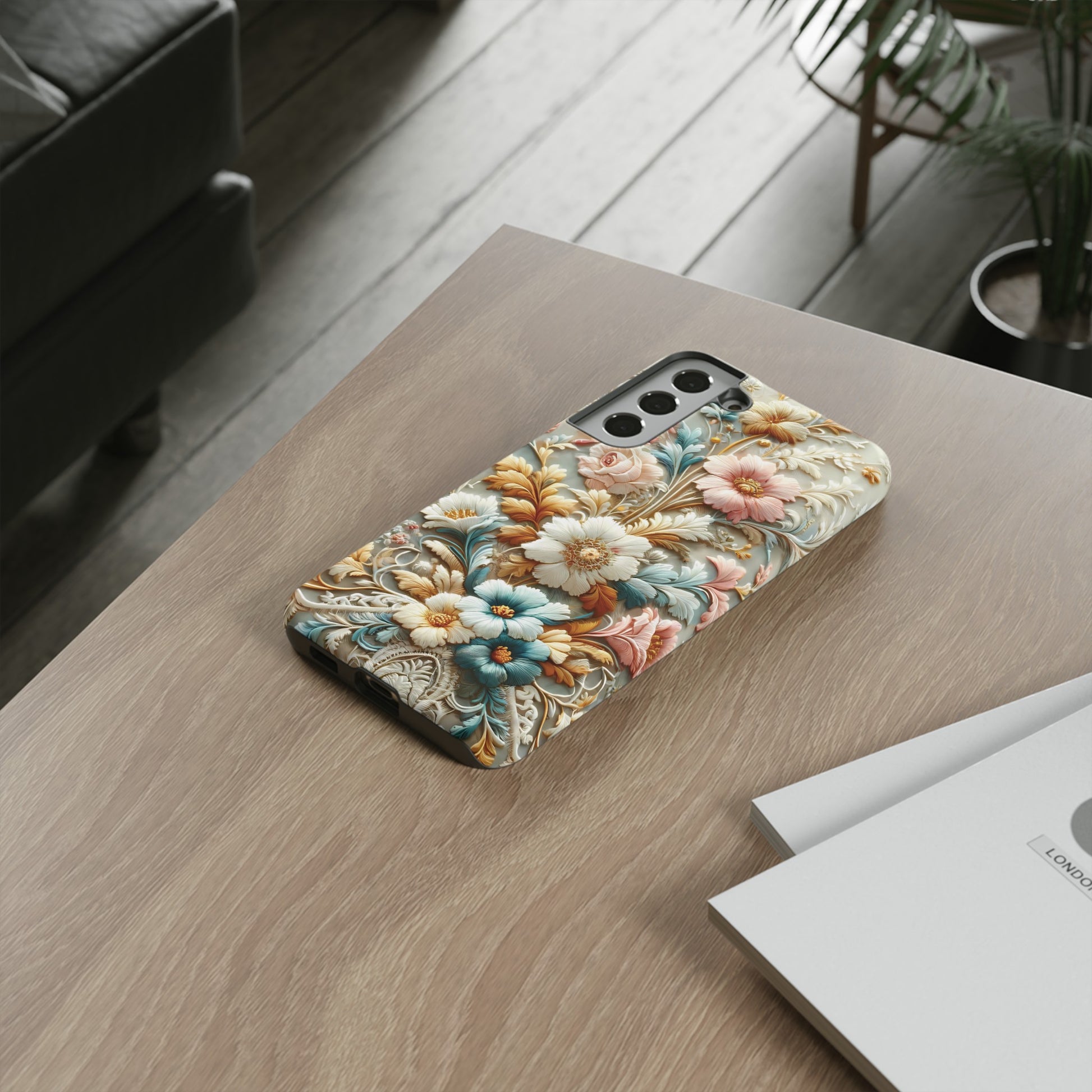 3D Elegant Faux Flowers Phone Case Stylish & Durable for iPhone Samsung Gift iPhone 15, 14, 13 Samsung Pixel Gift for Mom Accessory Gift for Her