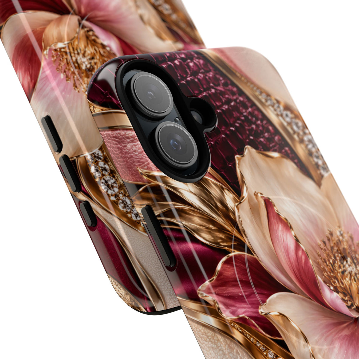 Magnetic Tough Phone Case — Vintage Rose Floral Armor
