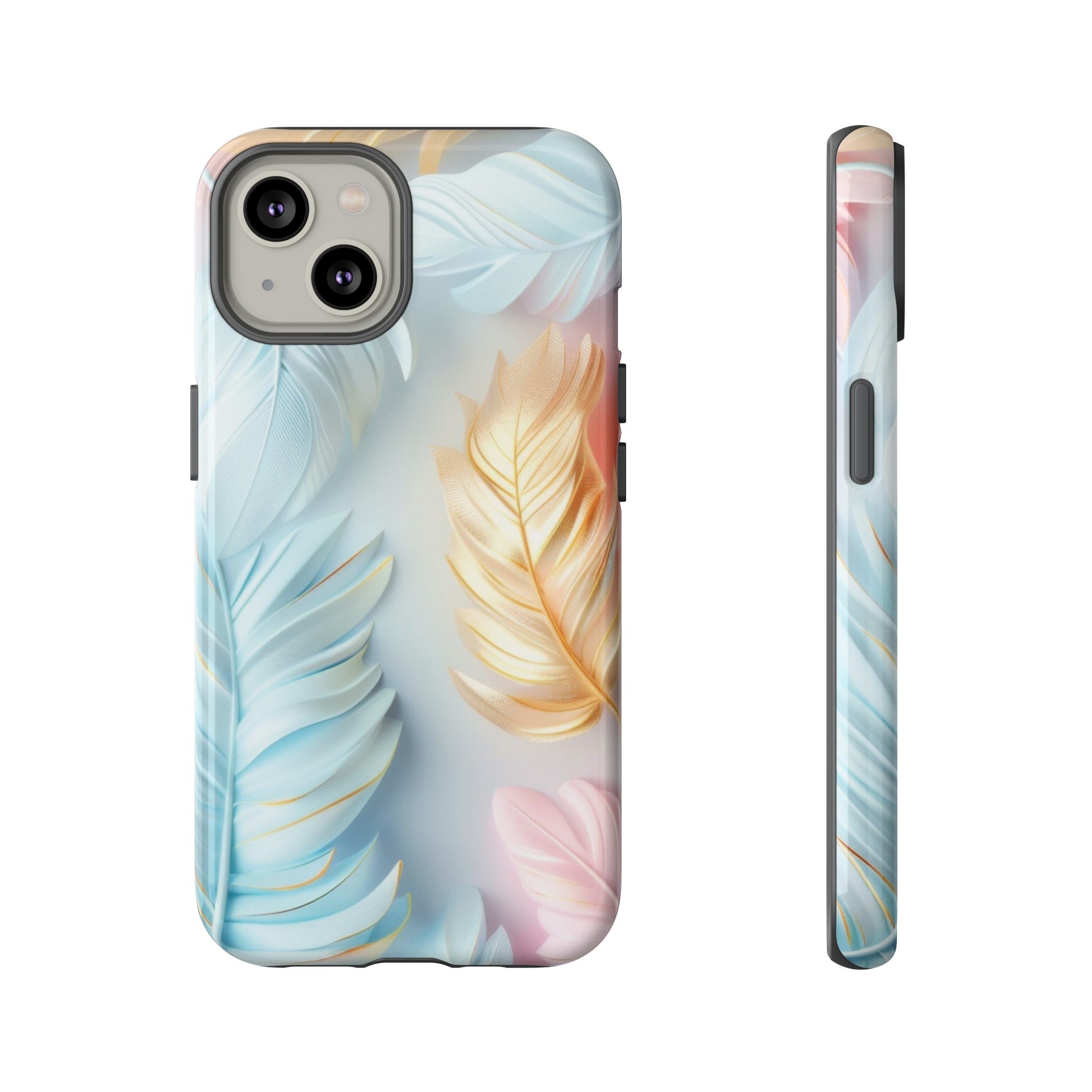 Pastel Feathers Protective Phone Case Gift for Her Phone 15, Samsung iPhone Samsung Gift for Her Case iPhone 15, Samsung iPhone Samsung Accessory Gift for Her