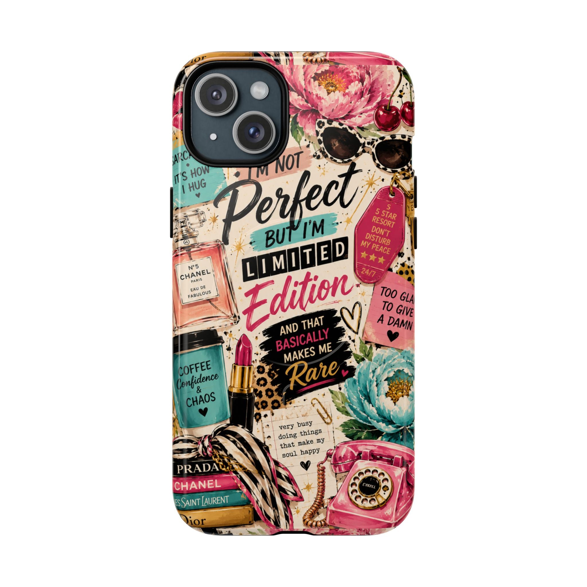 Perfect I'm Limited Edition phone case Tough Magnetic Case has Retro Funny Women's Gift Chic Pink Vintage iPhone & Samsung