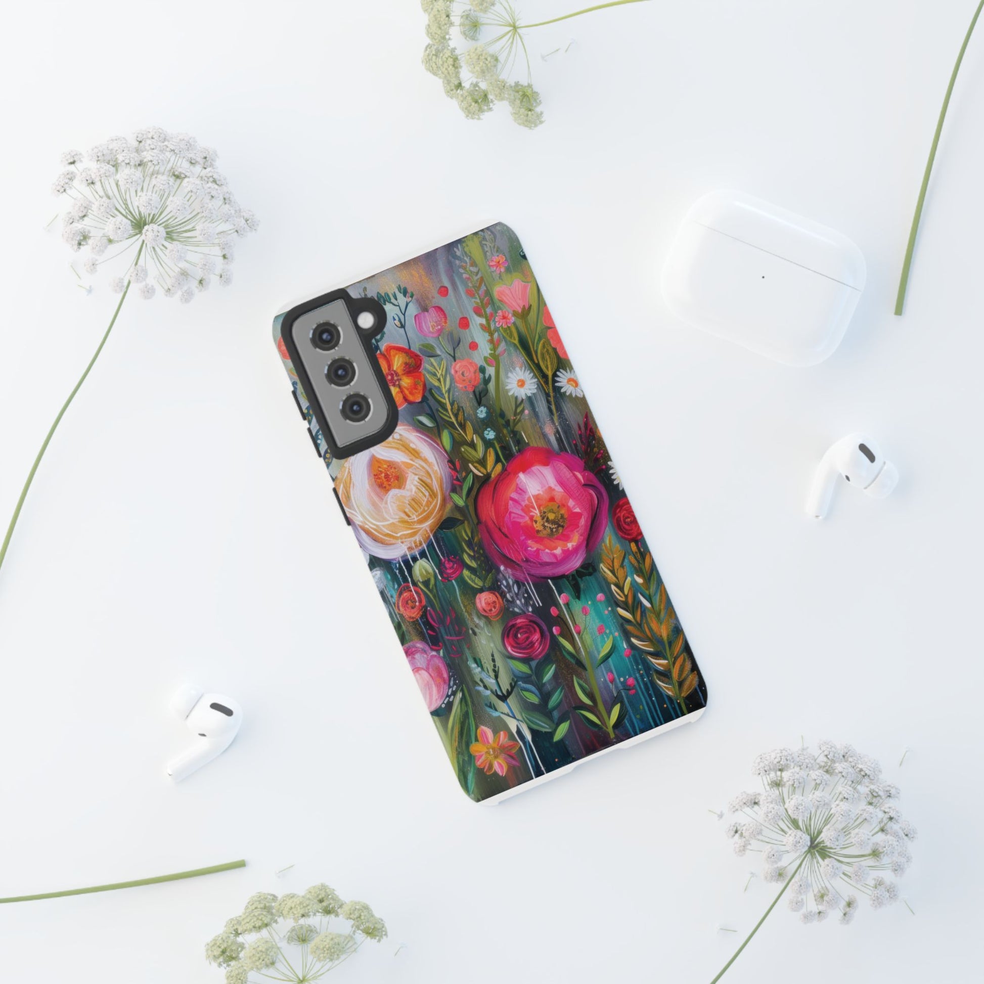 Watercolor Boho Floral Phone Case for iPhone 16 15 14 13 12  21 23 Samsung, and Pixel | Stylish Protective Cover Gift for Her Perfect for Floral Lover - MRSBYVALLE