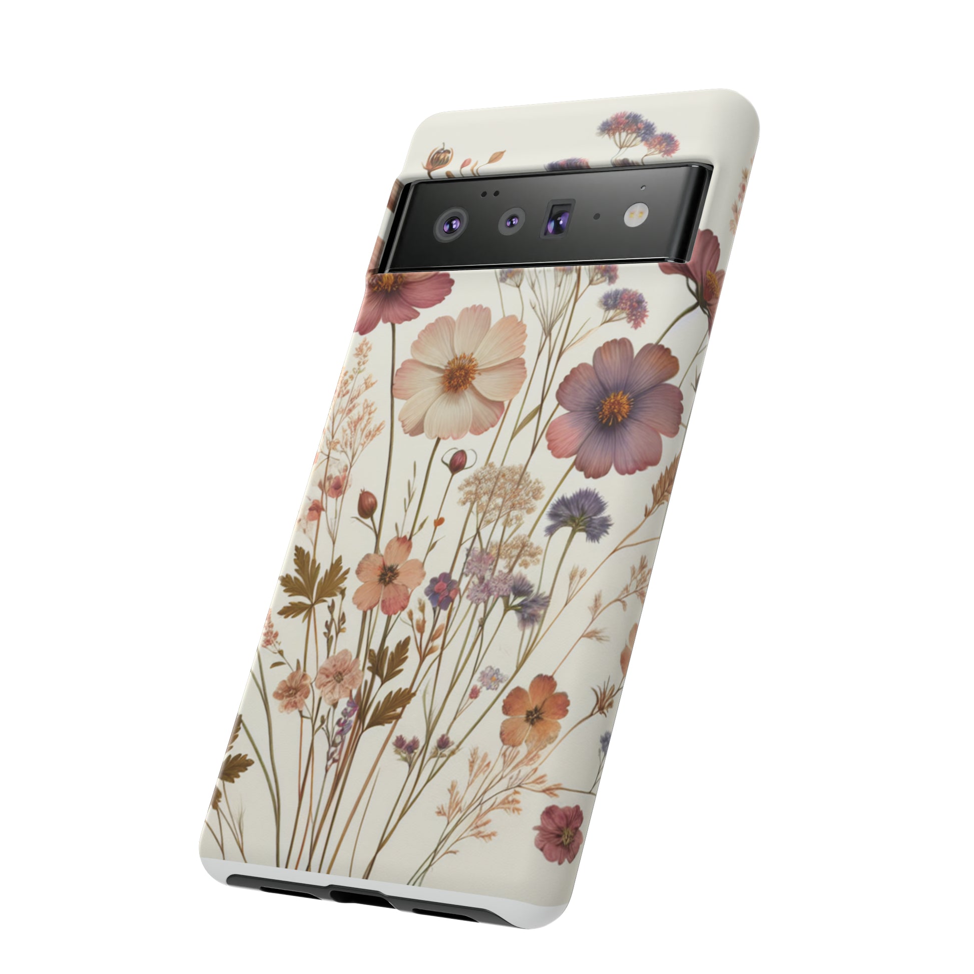 Wildflower Boho Luxury Phone Tough Case Floral Elegant Durable Stylish for Modern Devices iPhone 15, Samsung iPhone Samsung Accessory Gift for Her.