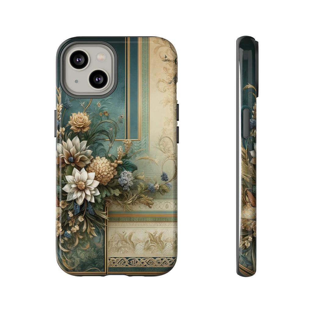 Victorian Floral Boho Luxury Phone Tough Case Floral Elegant Durable Stylish for Modern Devices iPhone 15, Samsung iPhone Samsung Accessory Gift for Her.
