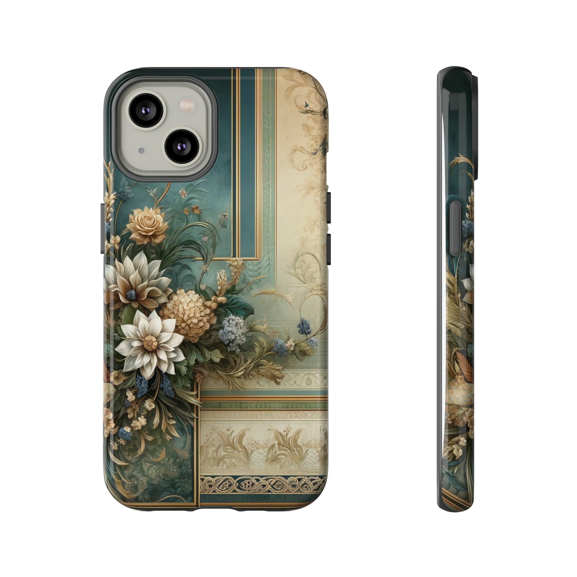 Victorian Floral Boho Luxury Phone Tough Case Floral Elegant Durable Stylish for Modern Devices iPhone 15, Samsung iPhone Samsung Accessory Gift for Her.