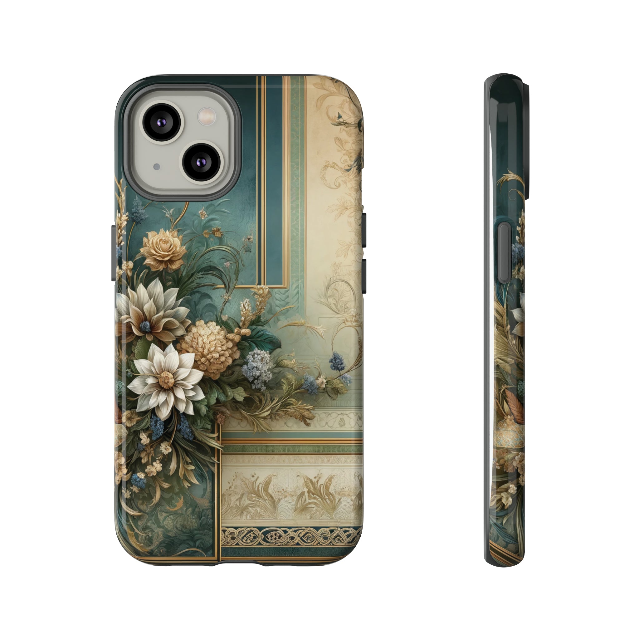 Victorian Floral Boho Luxury Phone Tough Case Floral Elegant Durable Stylish for Modern Devices iPhone 15, Samsung iPhone Samsung Accessory Gift for Her.