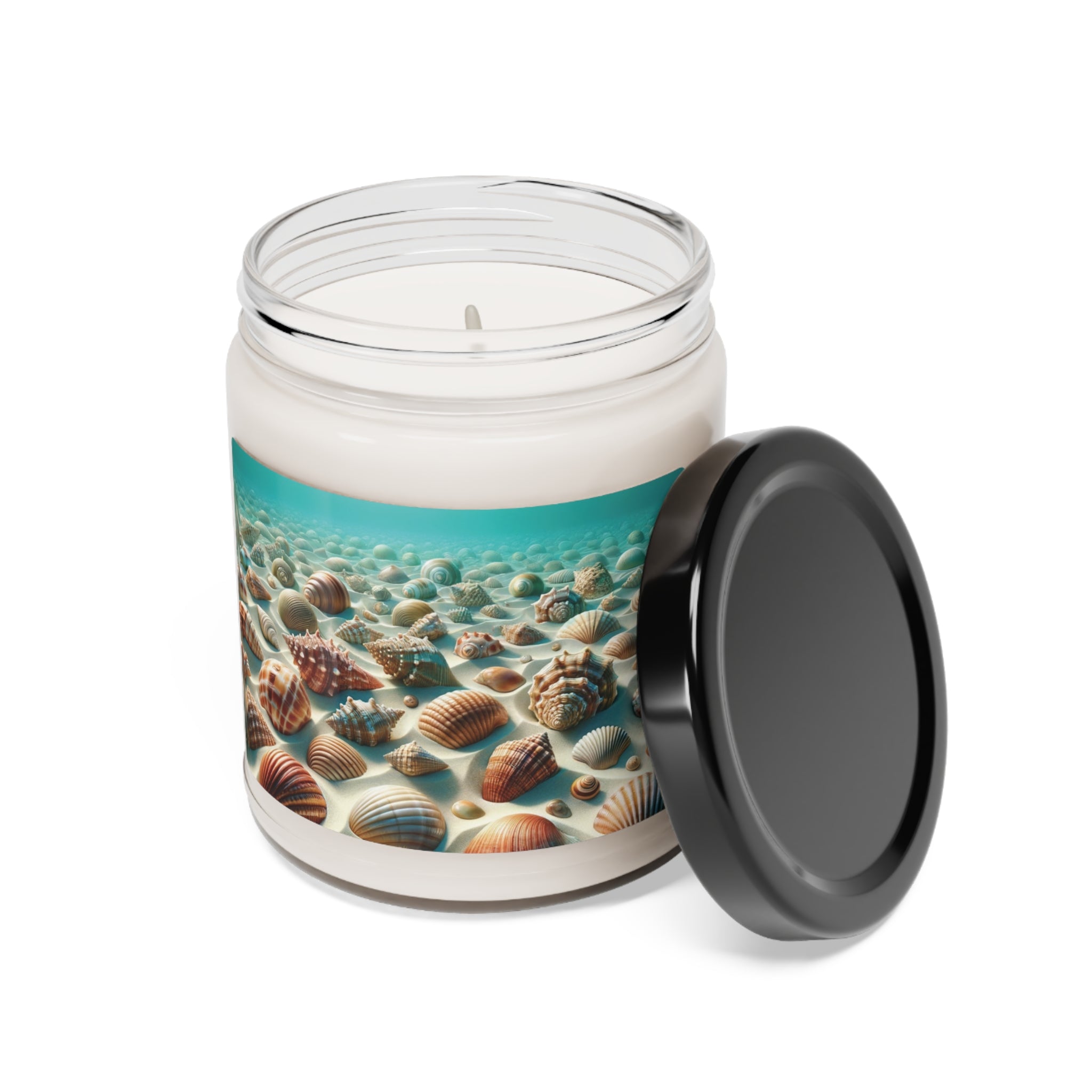 Plush Ocean Bliss Turquoise Seashell Candle Perfect for Relaxation Home Ambiance Scented Soy Candle, 9oz, Wedding, Bridal Shower, Mother's Day Gift Housewarming Gift.
