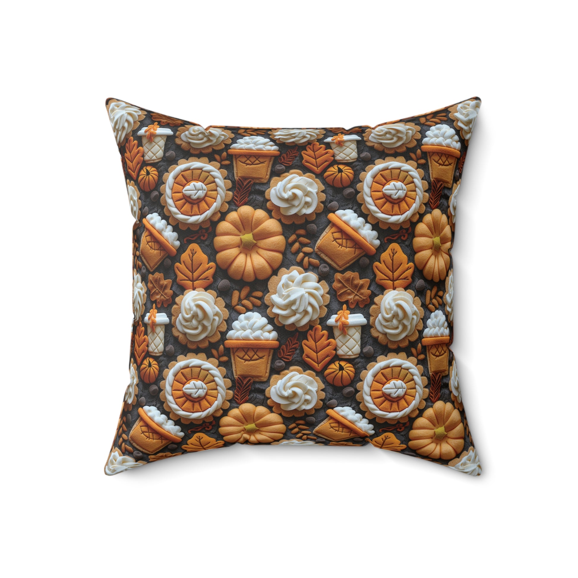Pumpkin Spice Boho Fall 3D Illusion Square Pillow Cozy Autumn Decorative Accent for Home Decor | Soft, Stylish Throw Pillow for Couch, Bed, or Chair Home Decor Bridal Shower - MRSBYVALLE