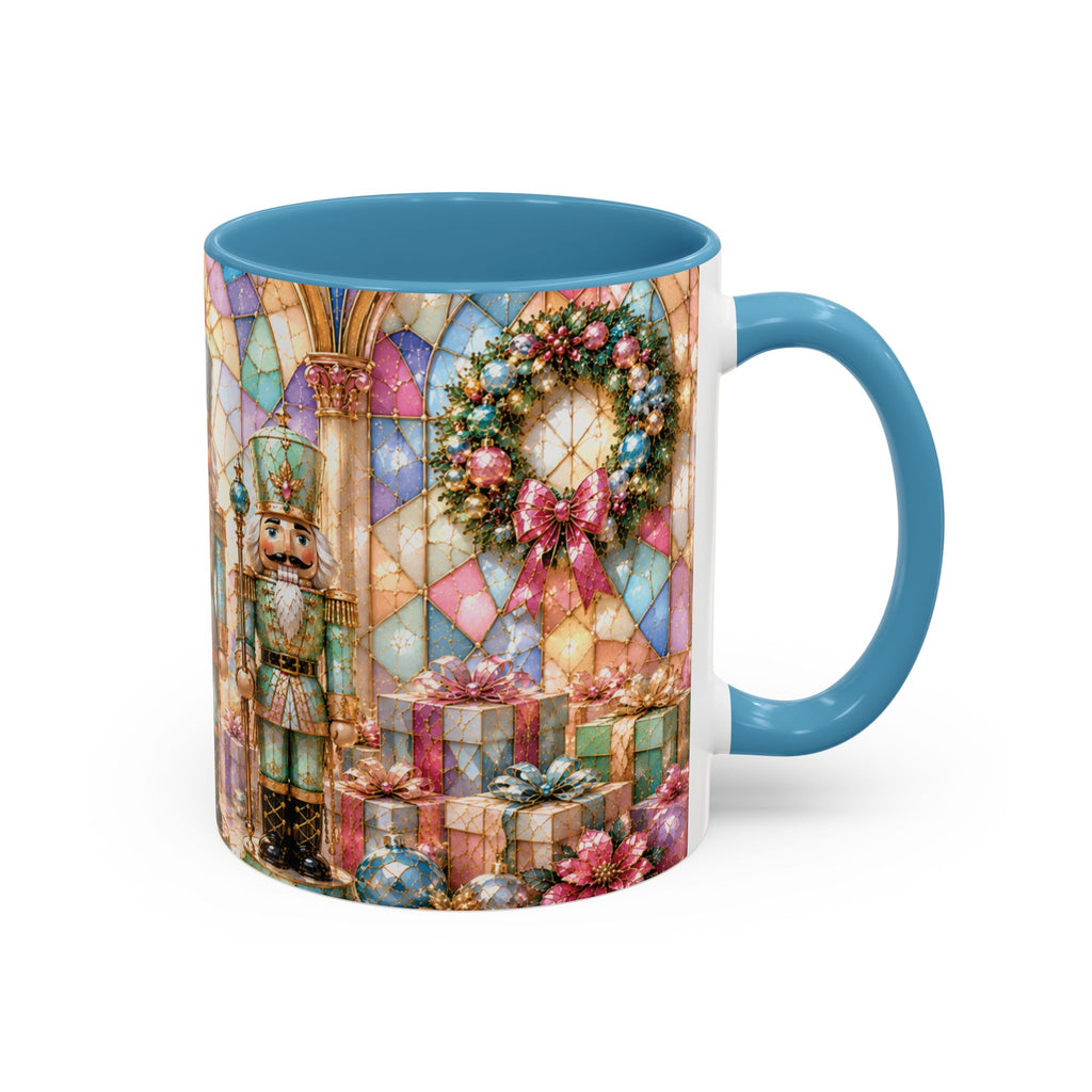 Nutcracker Christmas Coffee Mug – Festive Stained-Glass Holiday Accent Cup (11/15oz) Gift for Her