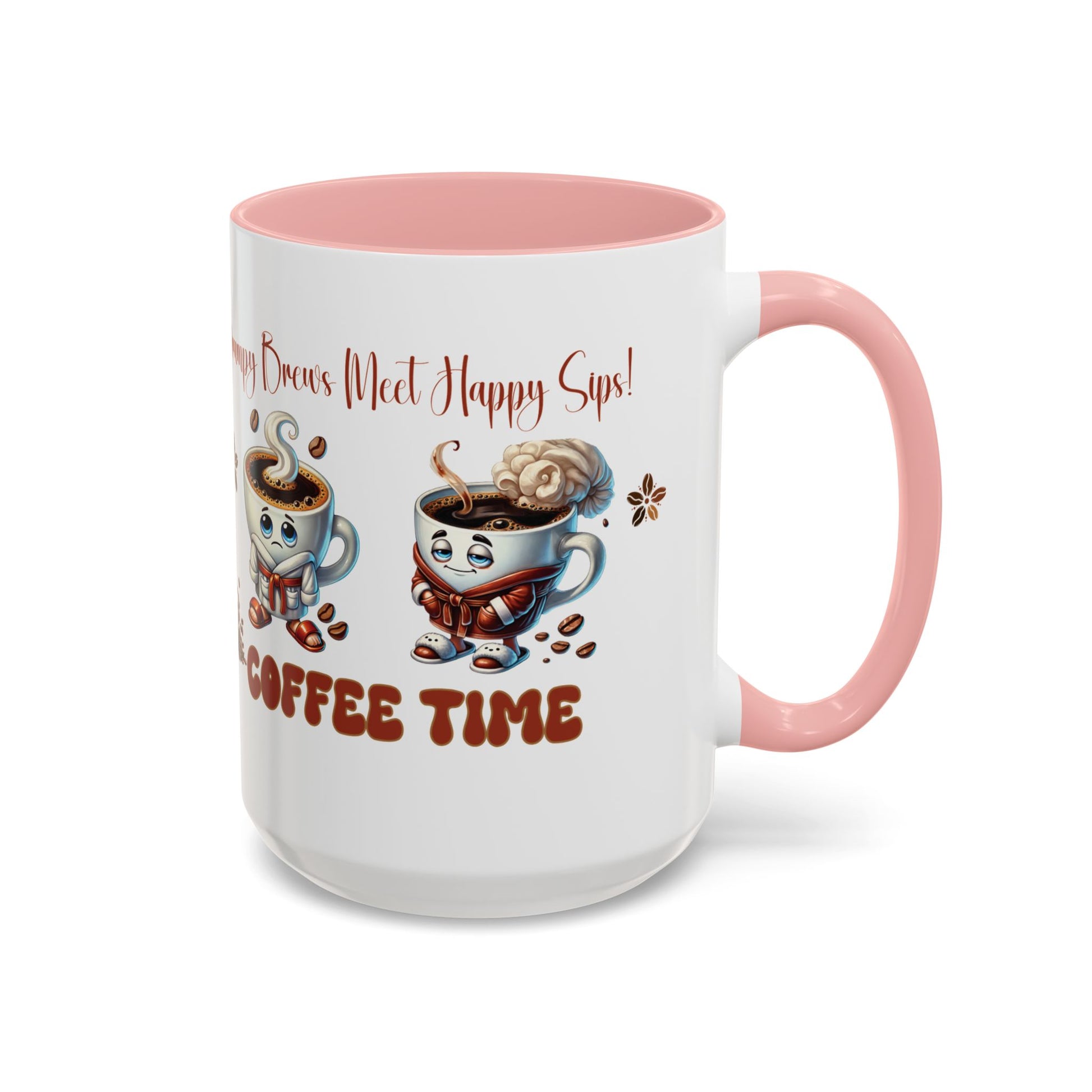 Grumpy Brews Meet Happy Sips Ceramic Mug - Funny Coffee Cup, Cute Tea Mug, Sarcastic Drinkware, Unique Gift, Kitchen Decor Accent Coffee Mug (11, 15oz) - MRSBYVALLE