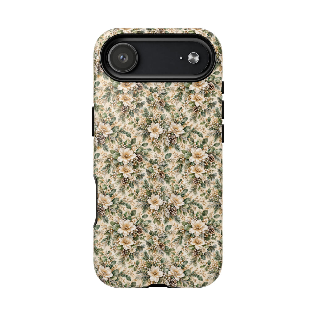 Sage Green & Champagne Floral MagSafe Tough Phone Case