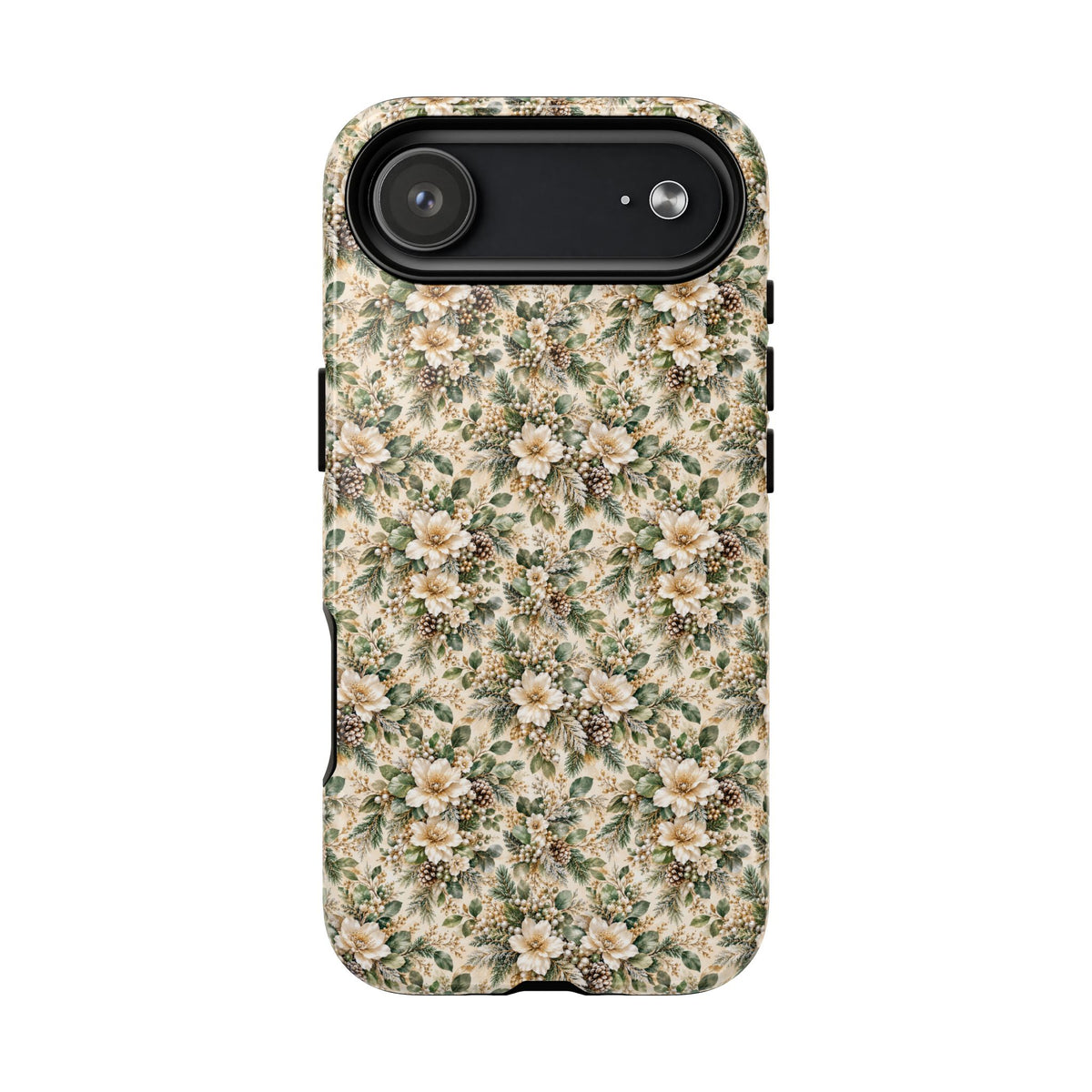 Sage Green & Champagne Floral MagSafe Tough Phone Case